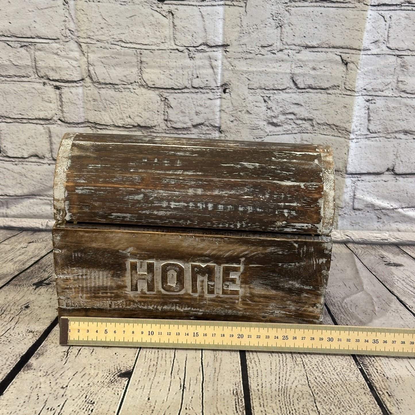 30cm x 20cm x 14cm Brown Home Wood Box Wooden Chest Storage Craft Handles Lid