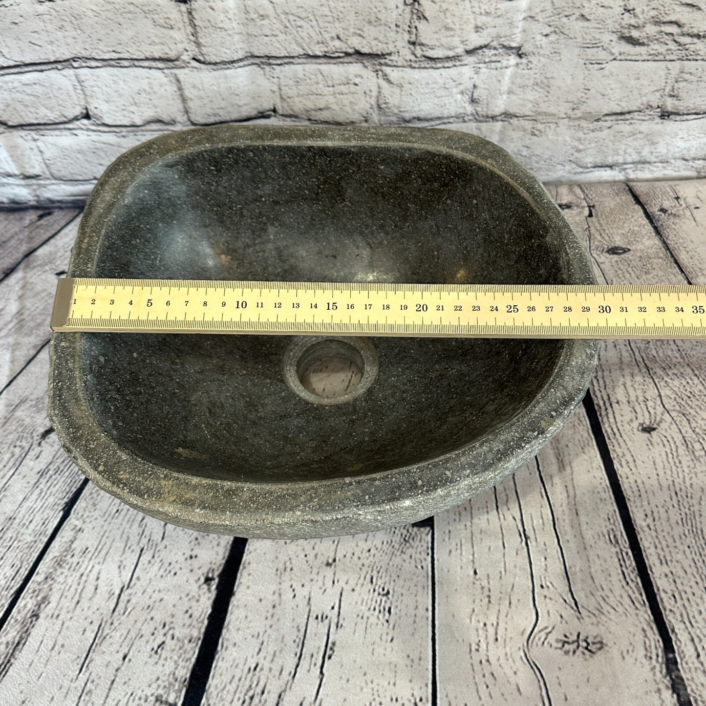 30cm x 27cm River Stone Sink Basin Bowl Natural for Bathroom Washroom Oval No 13