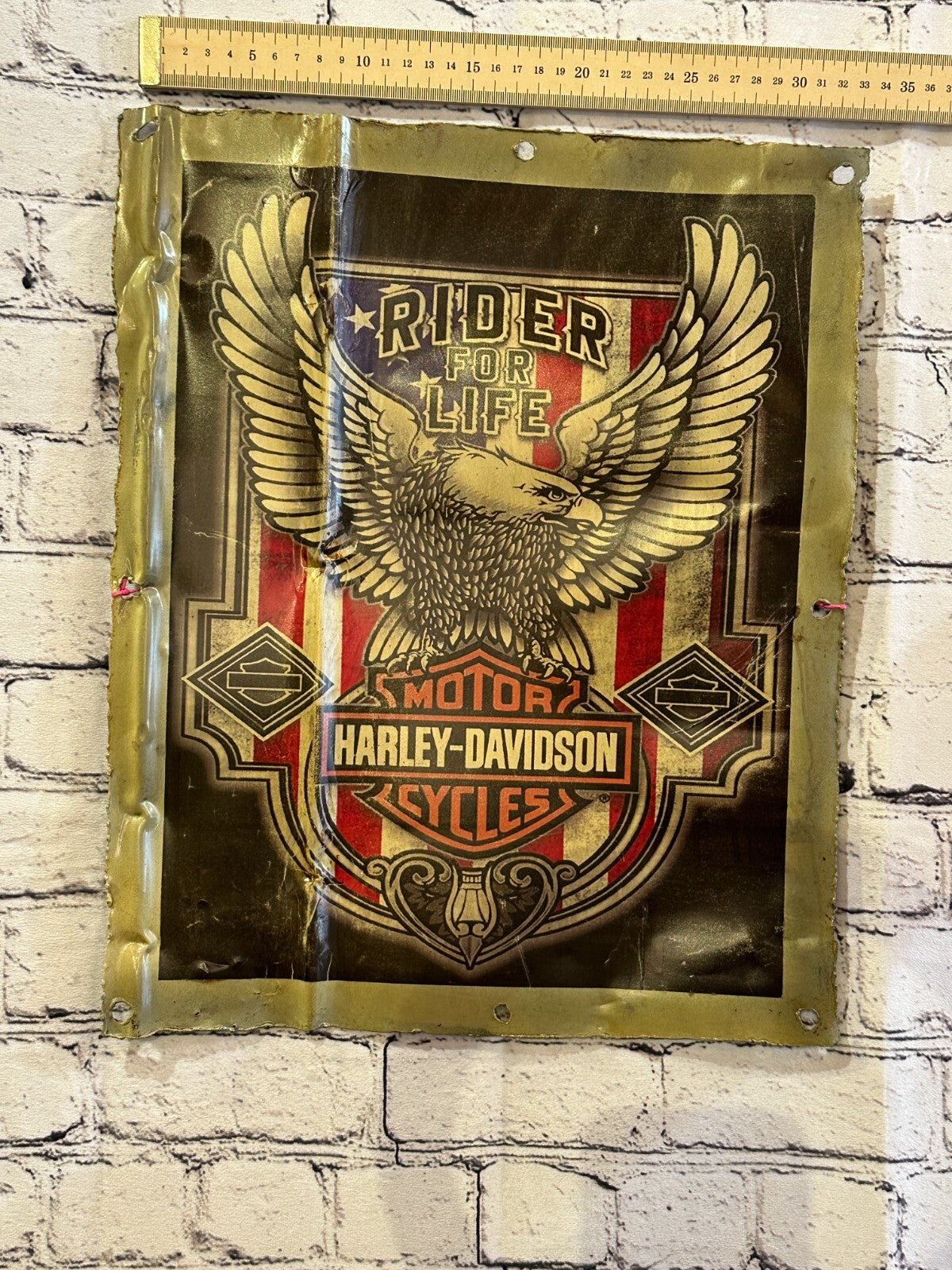 Harley Davidson Poster Advert Wall Plaque 42cm x 36cm Vintage Retro Tin Sign