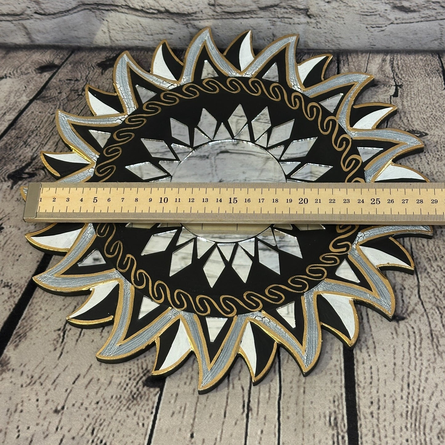Black Star Mosaic Tile Wall Mirror 30cm x 30cm 12 Inches Handmade Fairtrade