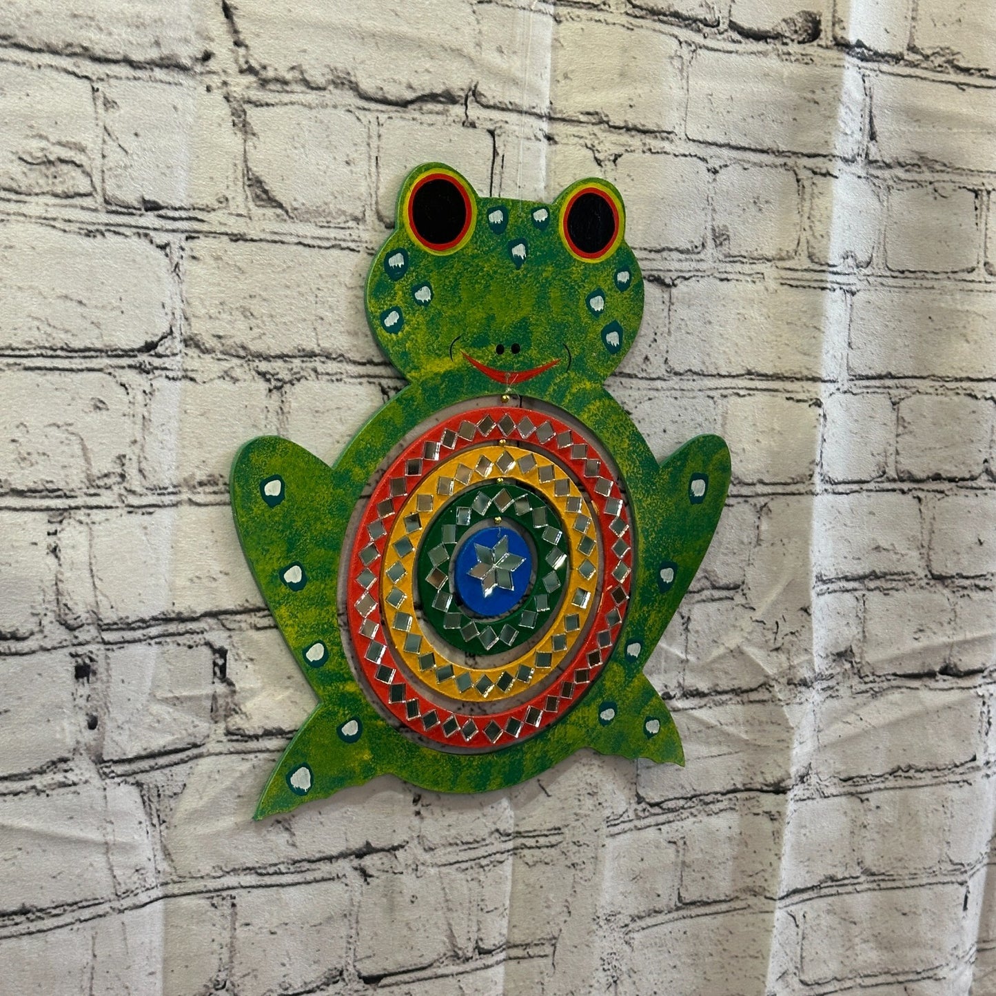 30cm Colourful Frog Hanging With Mirrors Window Suncatcher Beads Indoor Mobile