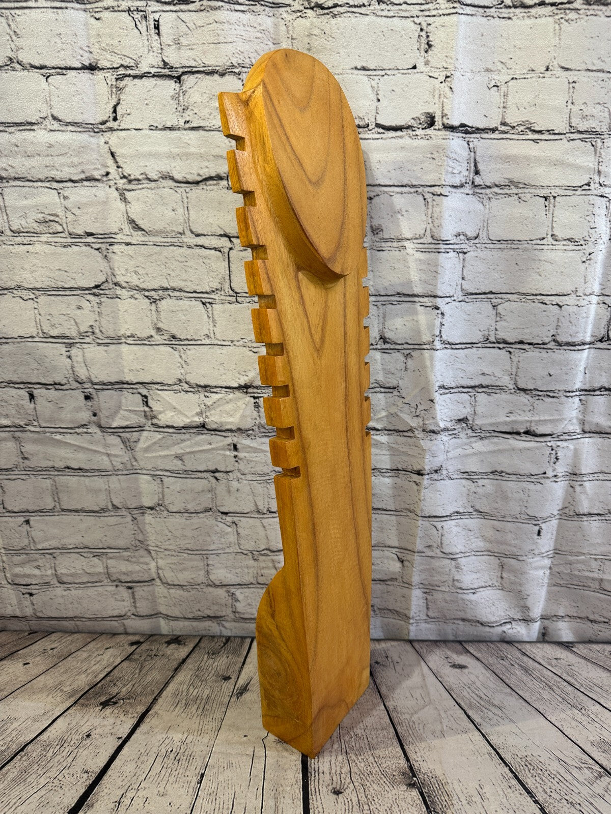 70cm Hand Carved Wooden Necklace On Base Chain Jewellery Display Stand Bust