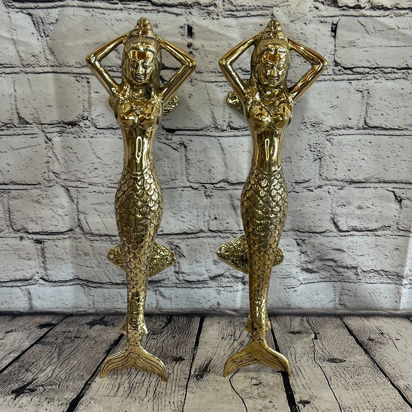 35cm Hindu God Mermaid Bronze Decorative Cabinet Drawer Cupboard Wardrobe Handle