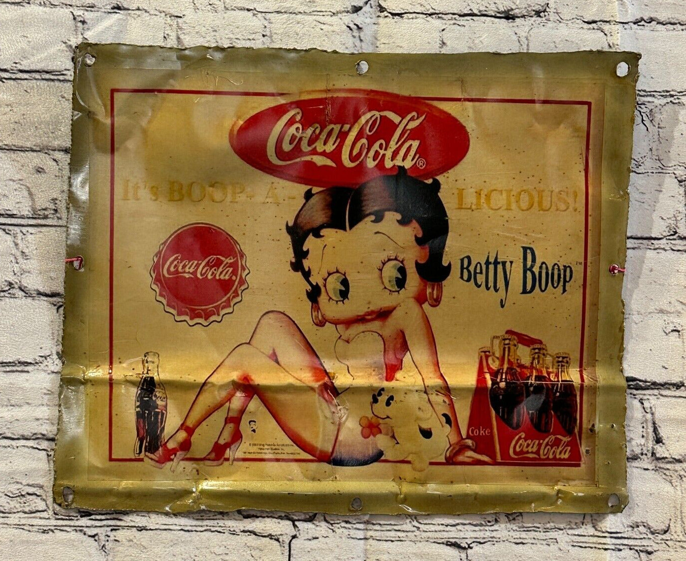 Betty Boop Cocacola Poster Advert Wall Plaque 42cm x 36cm Vintage Retro Tin Sign