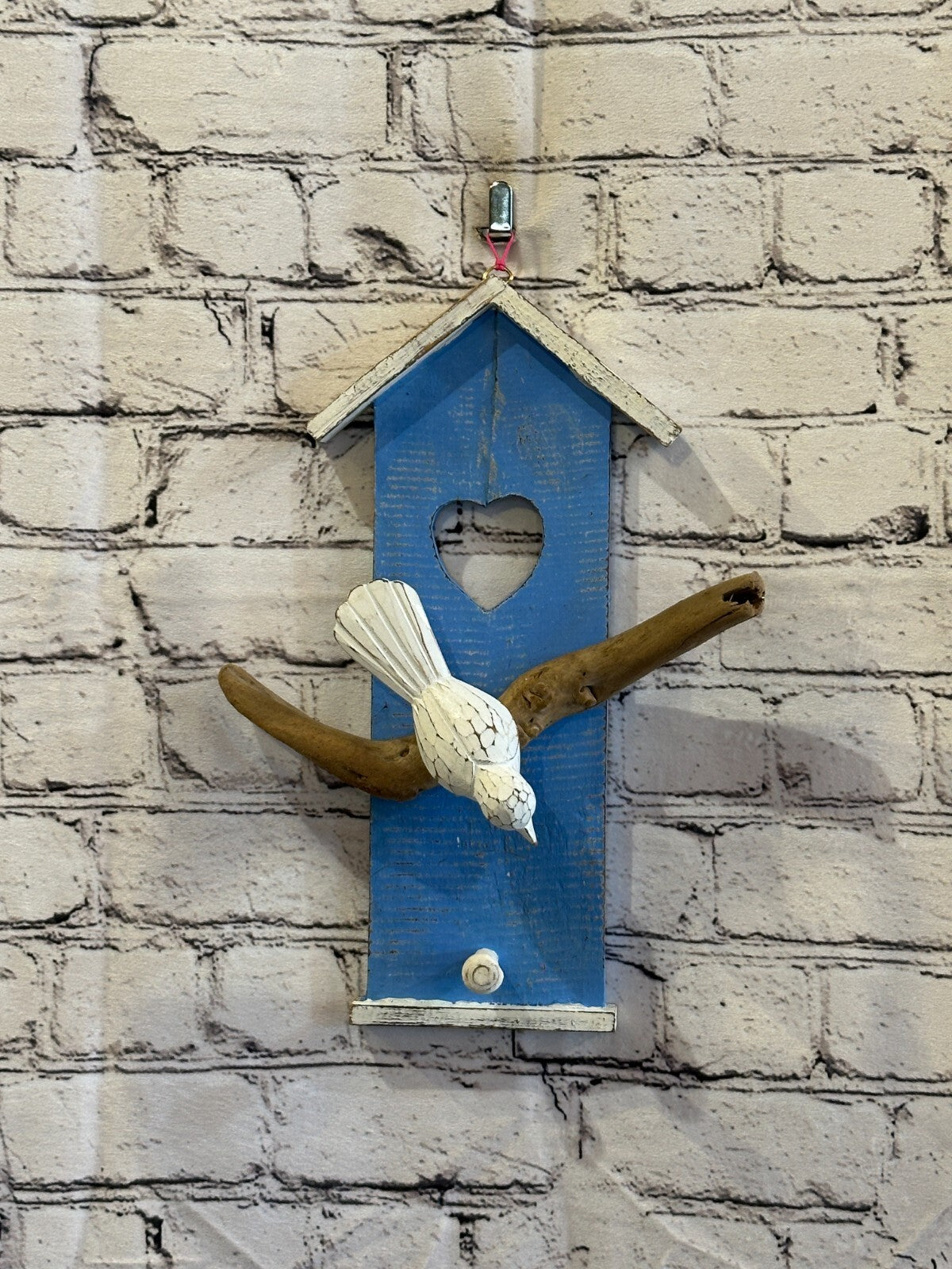 30cm Blue House Wall Art Bird on Tree Branch Bird Wall Silhouette Home Decor