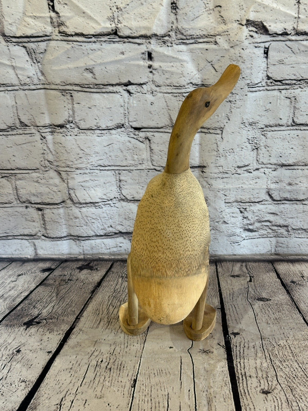 Looking Right 30cm Tall Wooden Hairy Duckling Baby Duck Bamboo Root Fairtrade