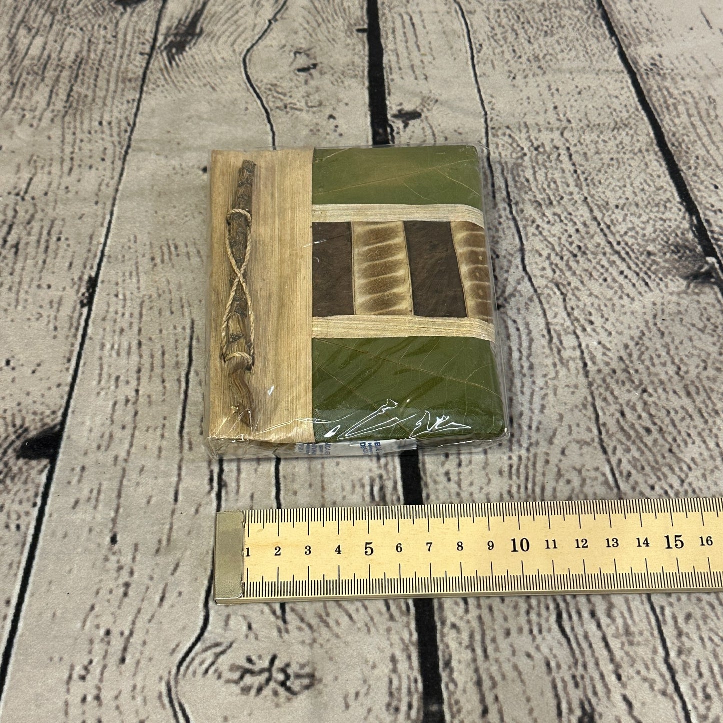 Natural Leaf Note Book 12cm x 10cm With Paper Made From Bamboo Pulp Design 6