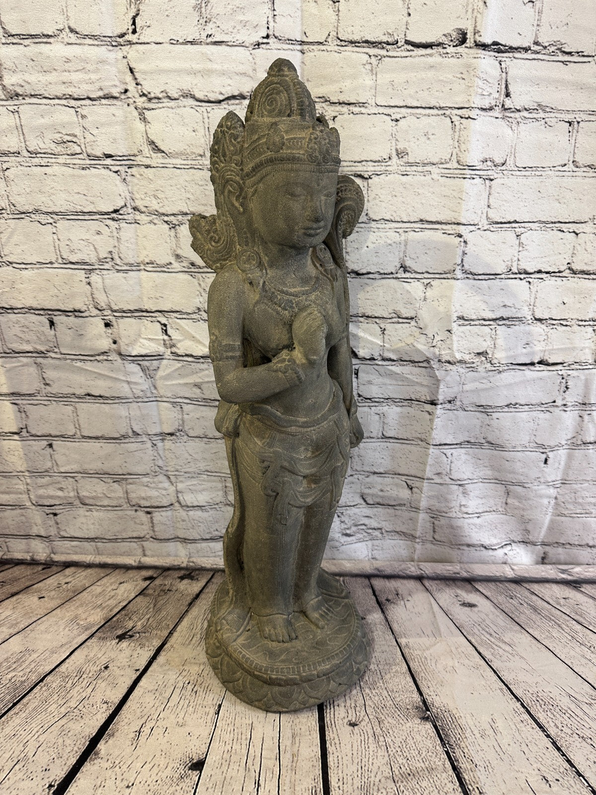 Shiva Goddess Stone Garden 65cm x 18cm Ornament Outdoor Indoor Statue Hindu
