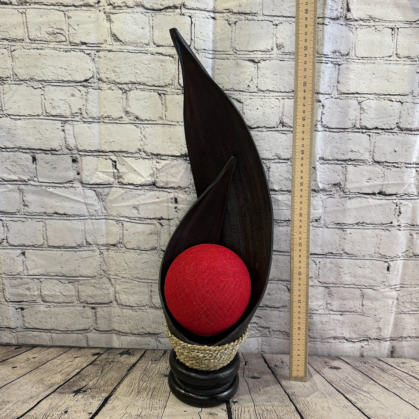 Red Dark Brown Natural 60cm Tall Leaf Lamp Twist LED UK Mains Plug Design 4