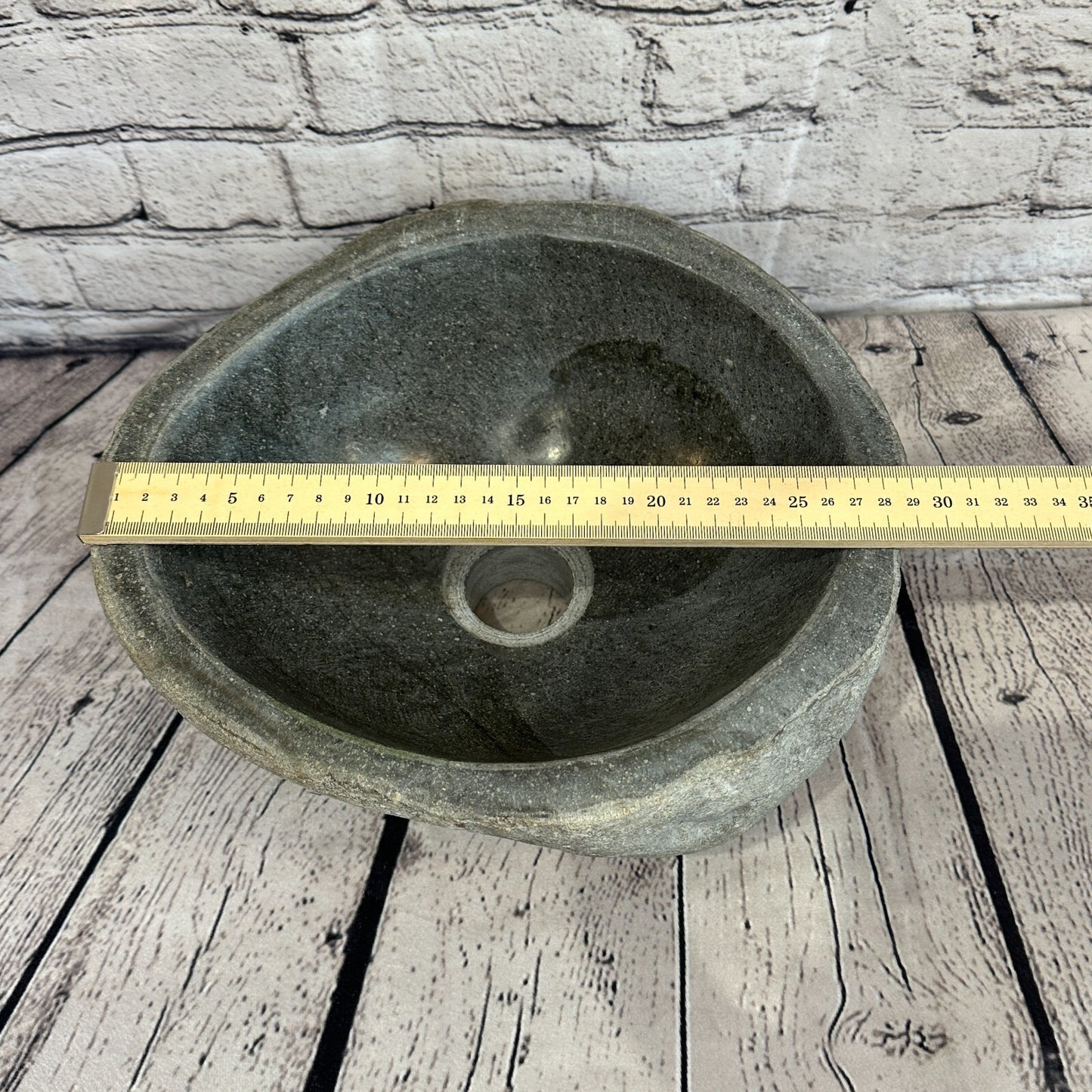 29cm x 27cm River Stone Sink Basin Bowl Natural for Bathroom Washroom Oval No 17