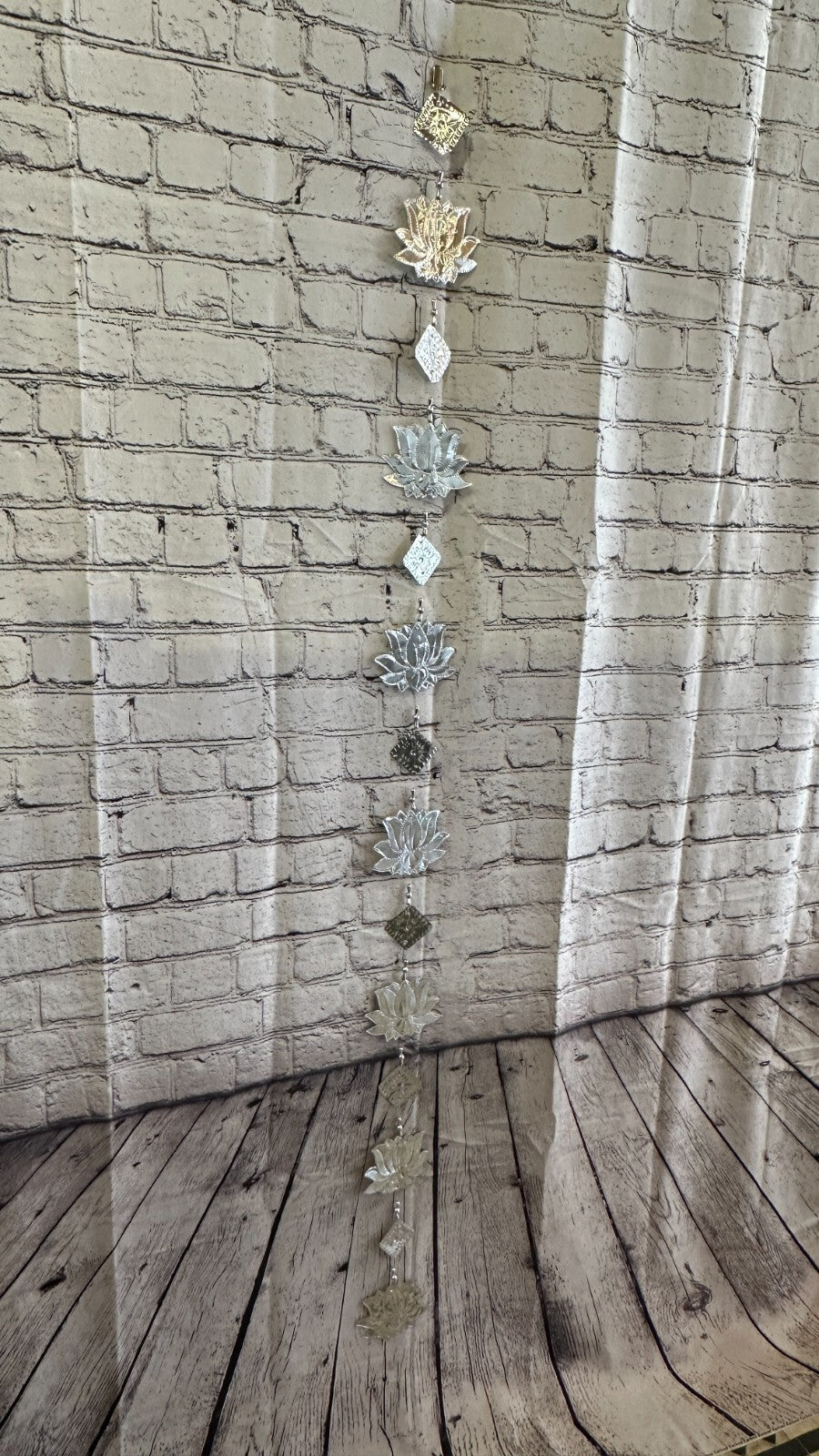 Aluminium Stamped Lotus Flower String Wall Hangings Home Decoration