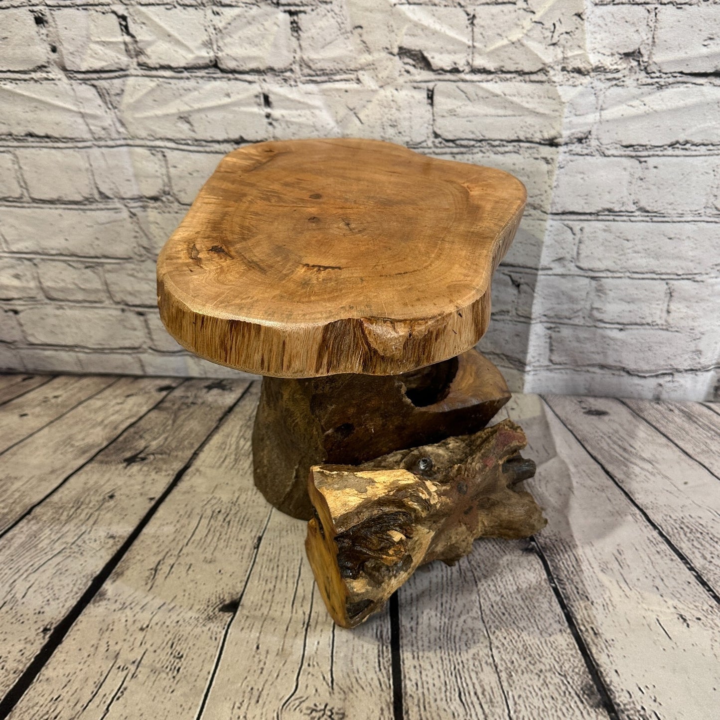 28cm x 27cm Teak Root Wood Mushroom Coffee Table Side Table Home Furniture No 11