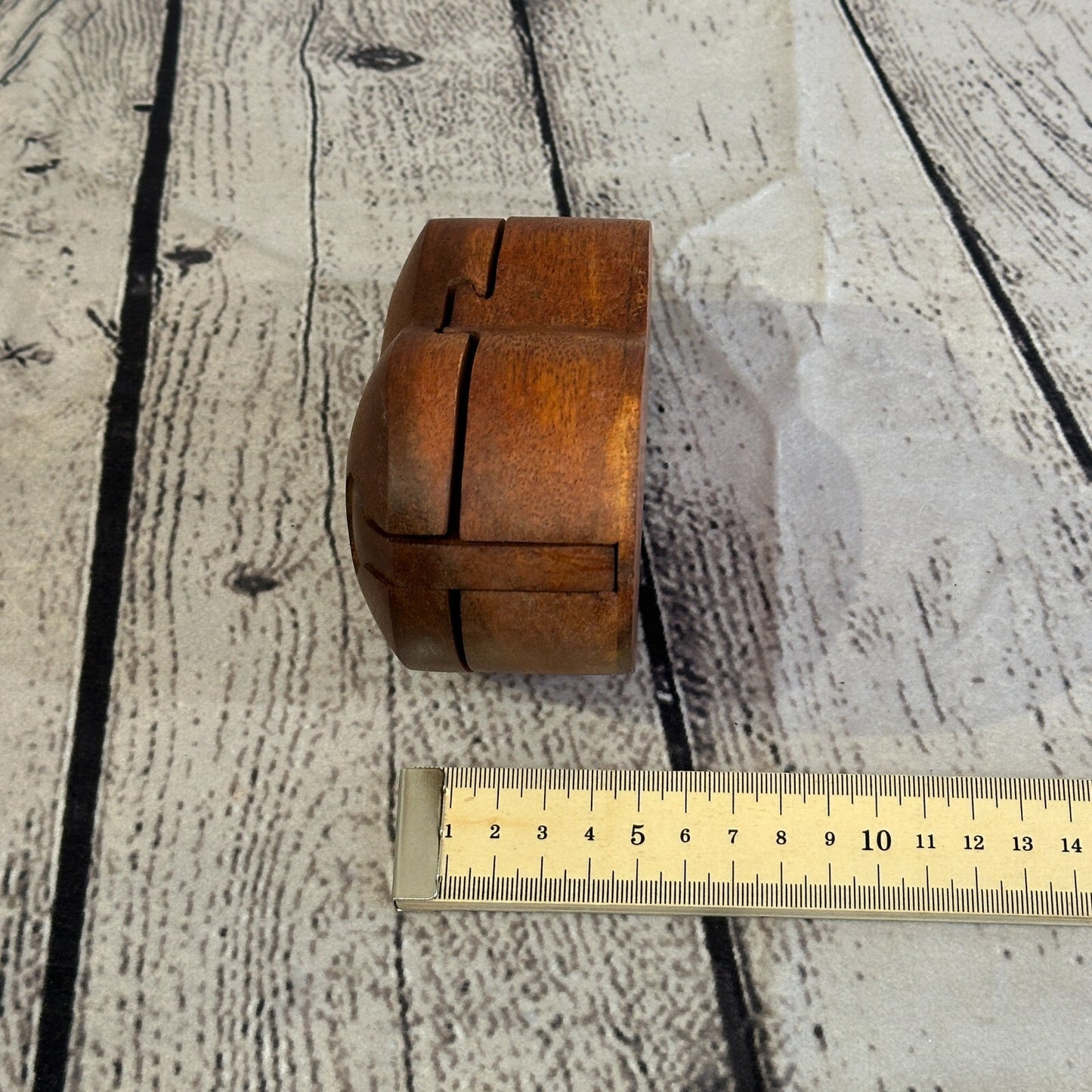 Carved Love Heart 4 Bit Wooden Puzzle Box Secret Box Magic Trinket Handmade