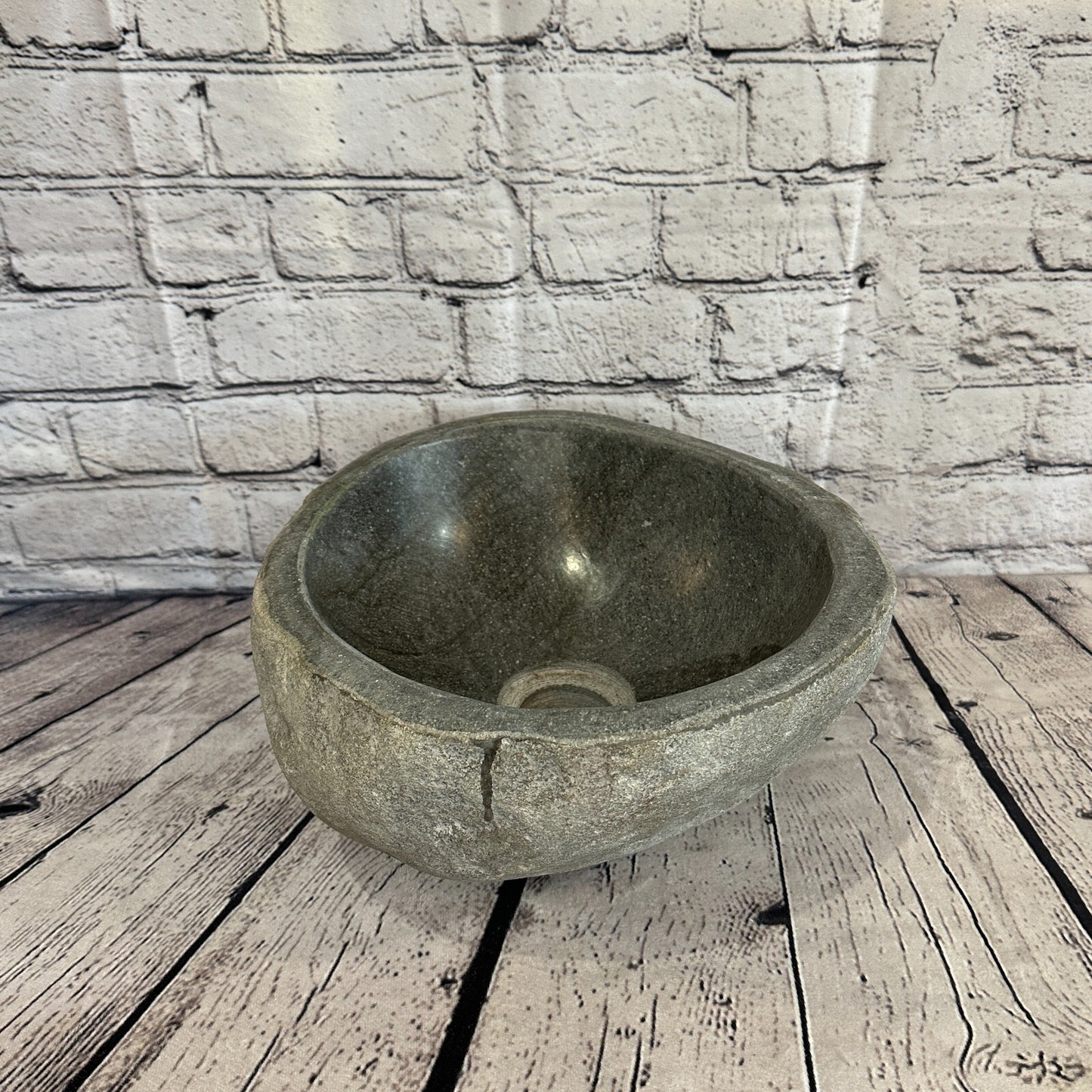29cm x 27cm River Stone Sink Basin Bowl Natural for Bathroom Washroom Oval No 17