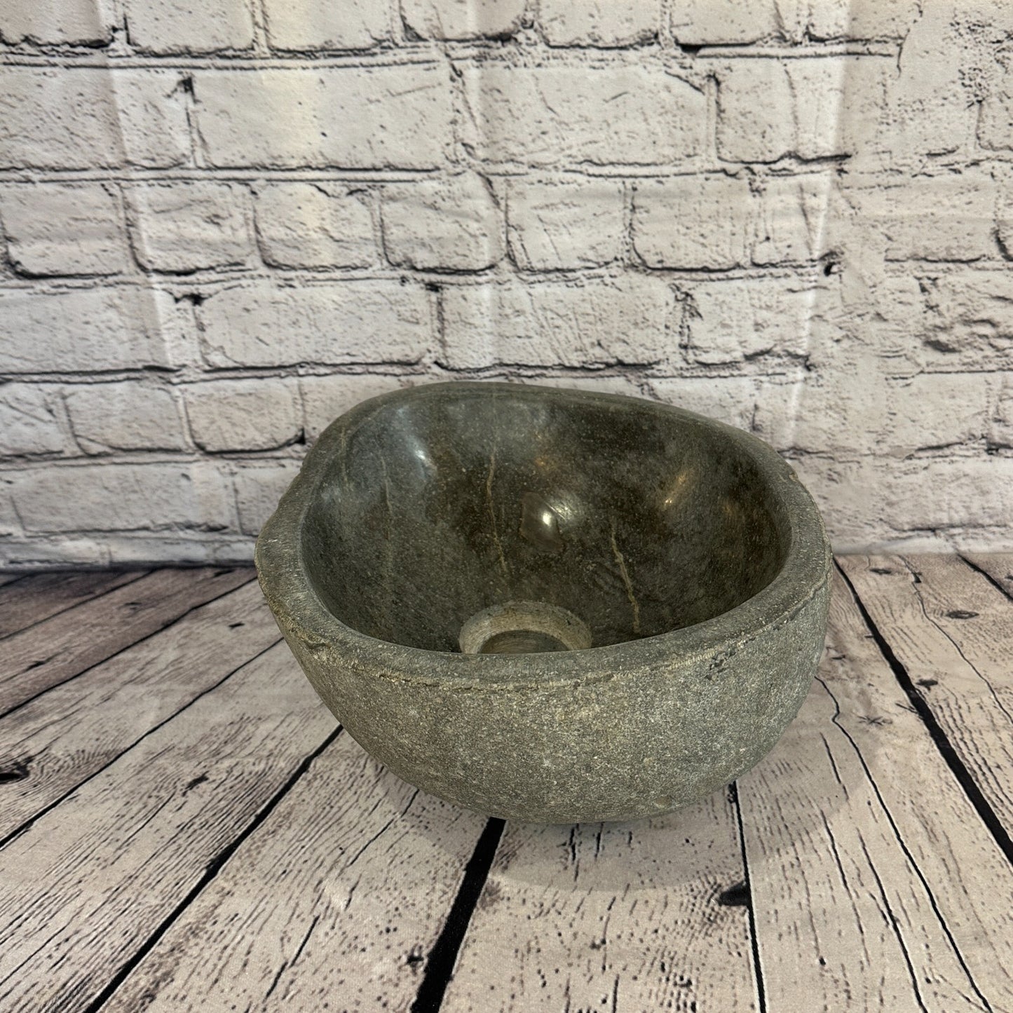 27cm x 26cm River Stone Sink Basin Bowl Natural for Bathroom Washroom Oval No 20