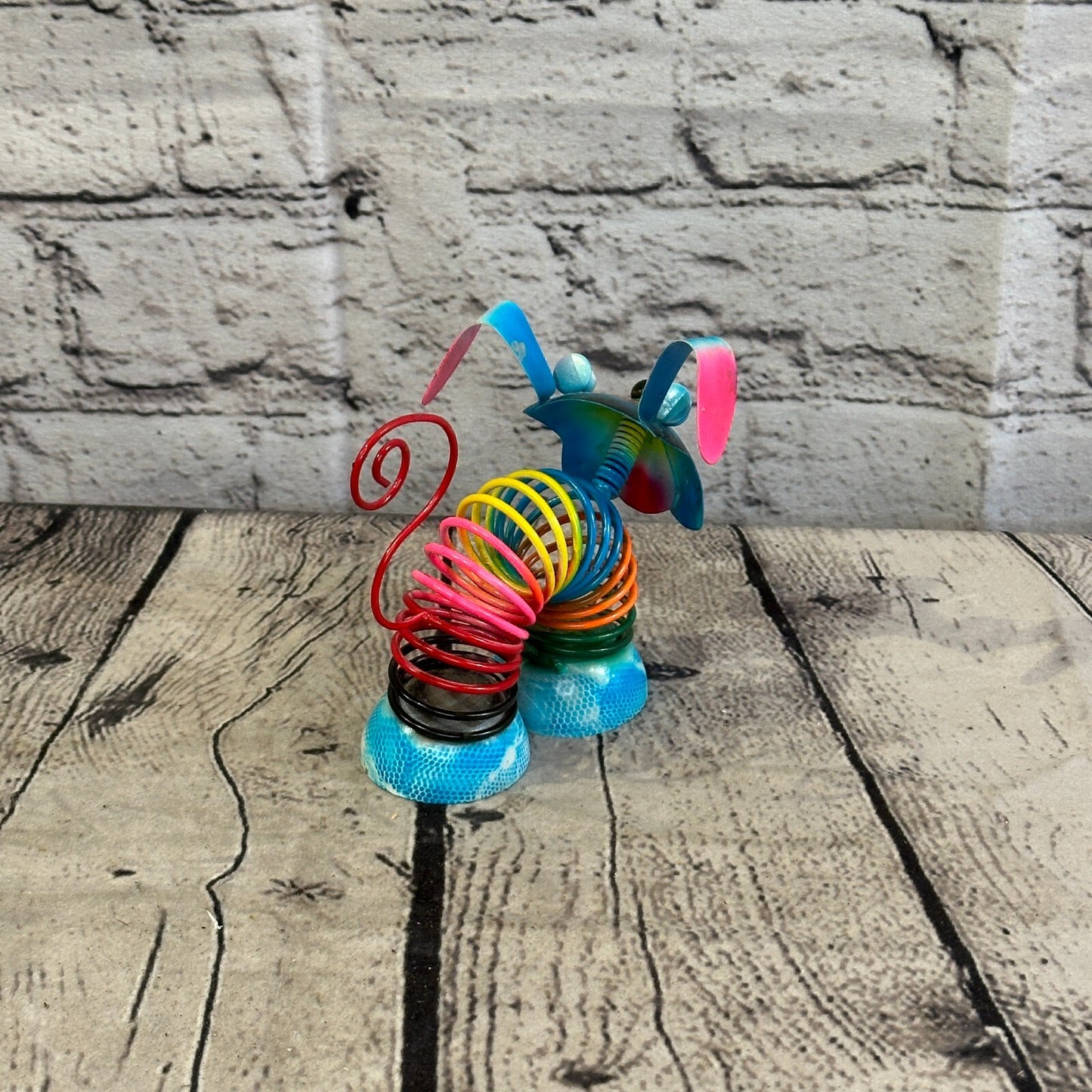 10cm x 10cm Blue Bight Colour Spring Dog Cartoon Ornament Painted Statue