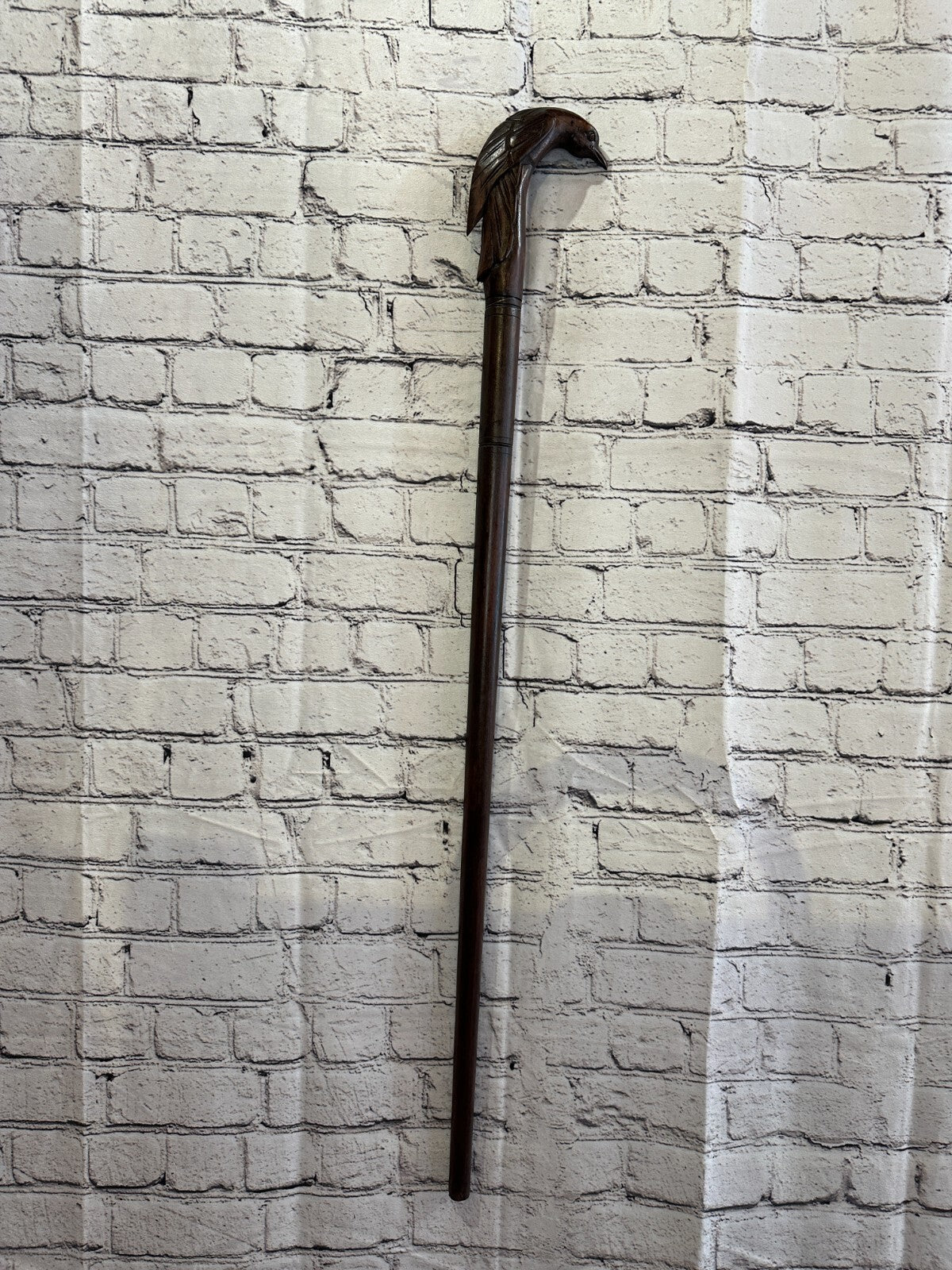 Humming Bird 90cm Tribal African Walking Stick Cane Hand Carved Dark Wood