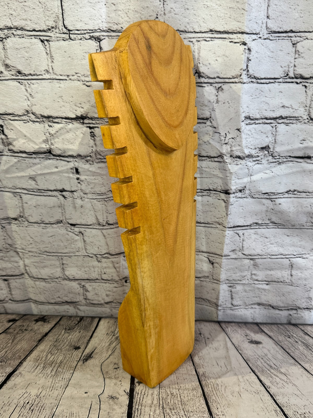50cm Hand Carved Wooden Necklace On Base Chain Jewellery Display Stand Bust