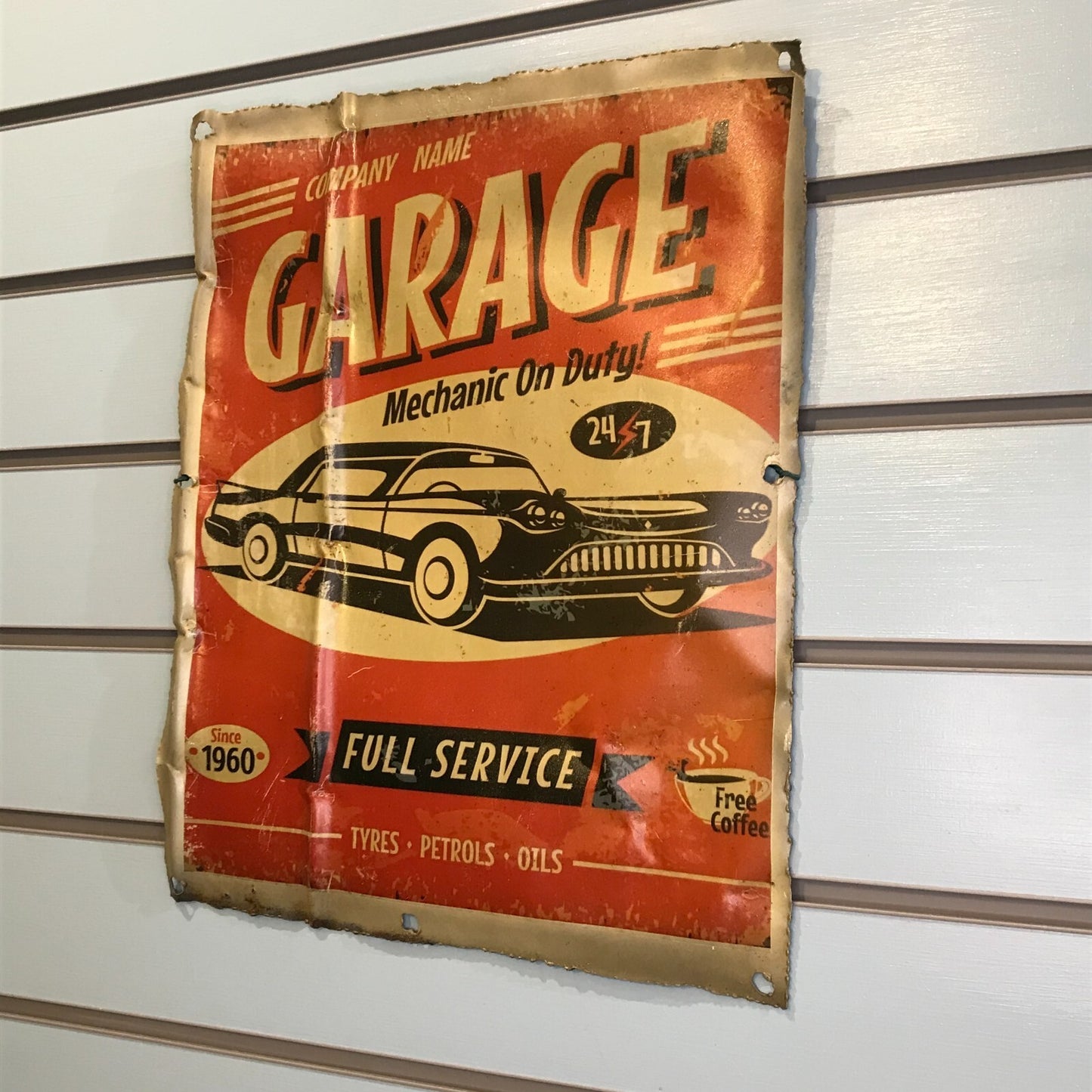 Garage Man Cave Poster Advert Wall Plaque 42cm x 36cm Vintage Retro Tin Sign