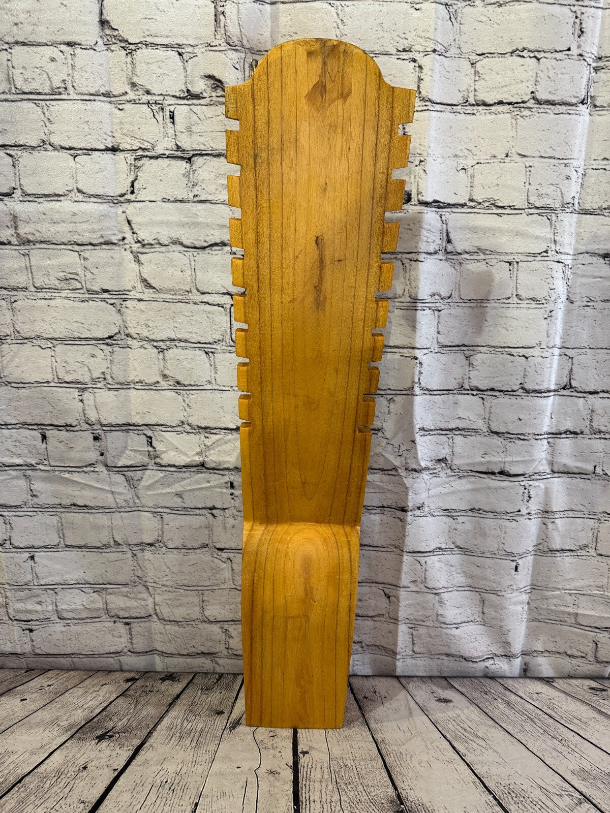 80cm Hand Carved Wooden Necklace On Base Chain Jewellery Display Stand Bust