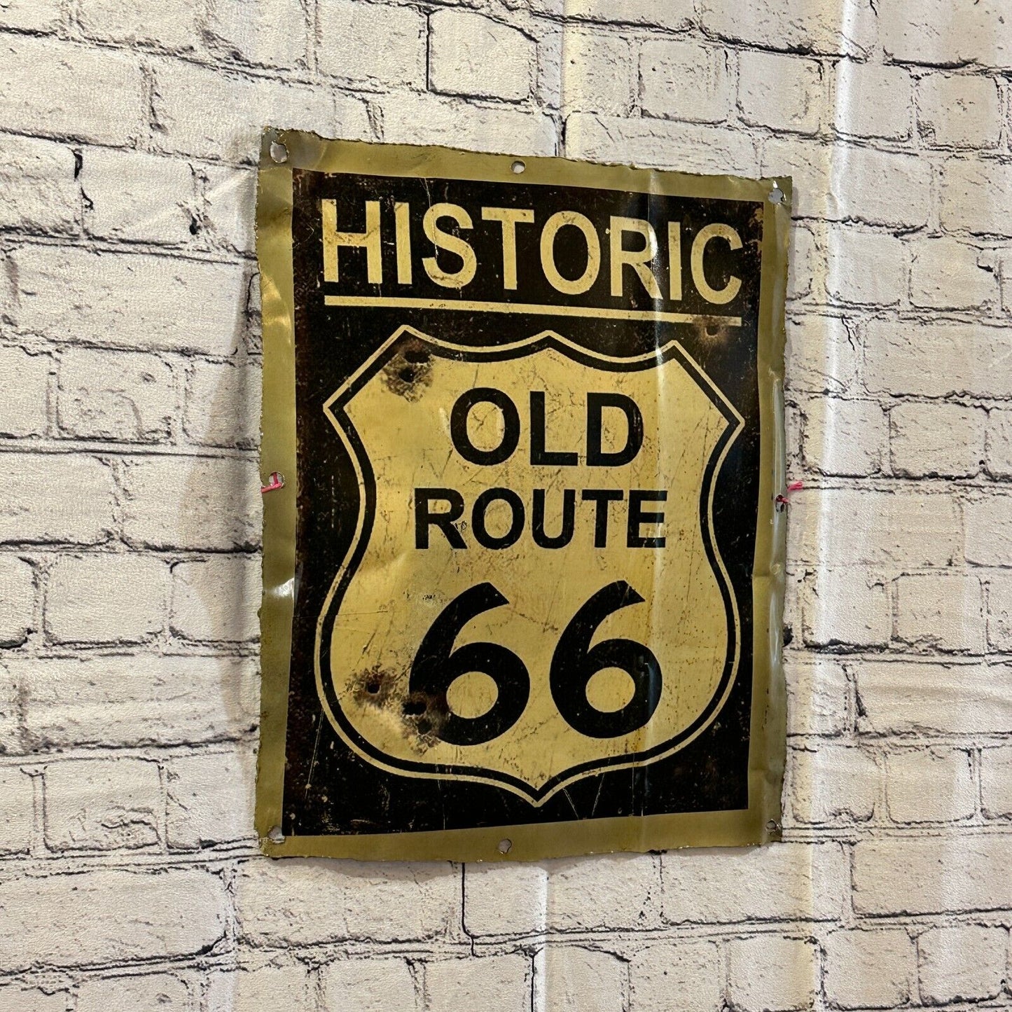 Historic Route 66 Poster Advert Wall Plaque 42cm x 36cm Vintage Retro Tin Sign