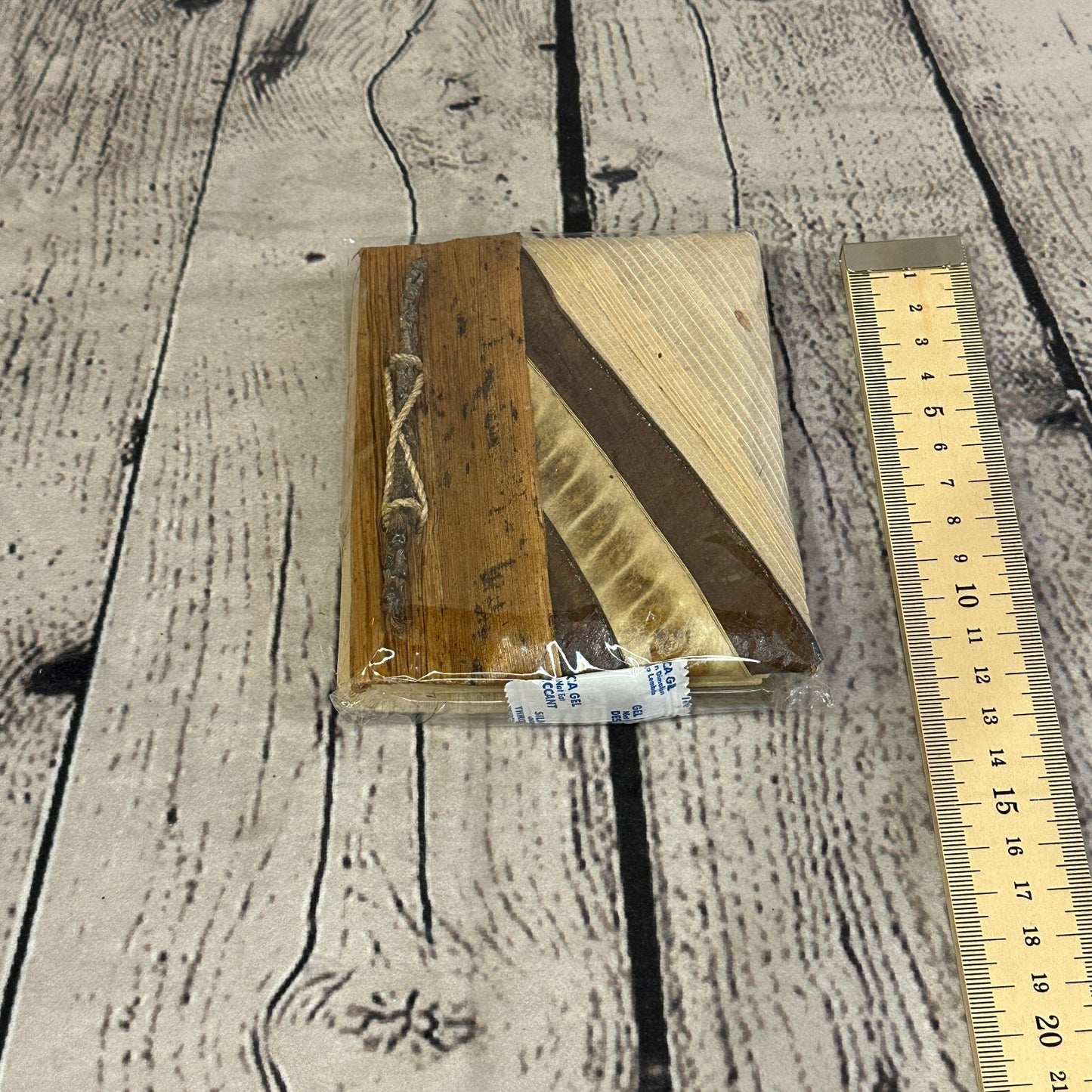 Natural Leaf Note Book 12cm x 10cm With Paper Made From Bamboo Pulp Design 3