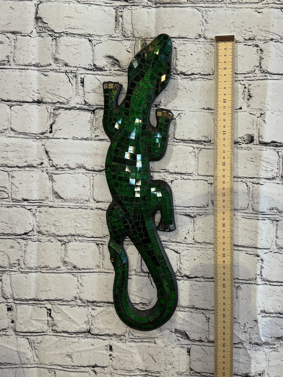 50cm Gecko Green Mosaic Wall Hanging Wooden Ornaments Wood Carving