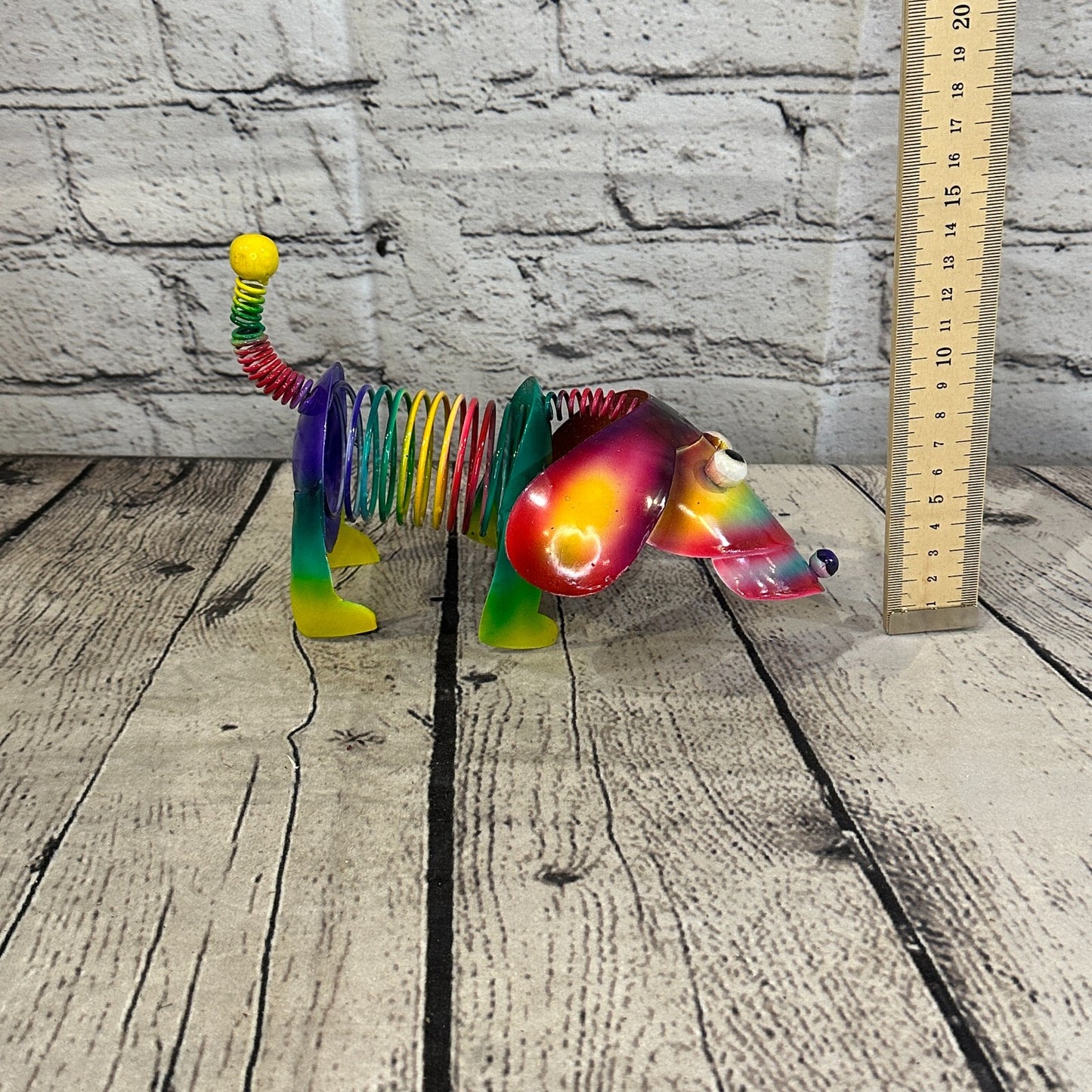 20cm x 15cm Orange Bight Colour Spring Dog Cartoon Ornament Painted Statue