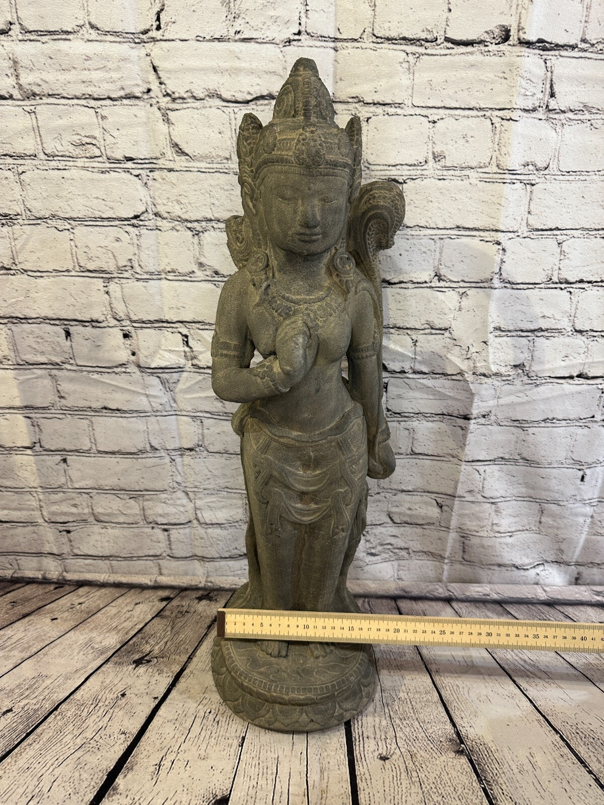 Shiva Goddess Stone Garden 65cm x 18cm Ornament Outdoor Indoor Statue Hindu