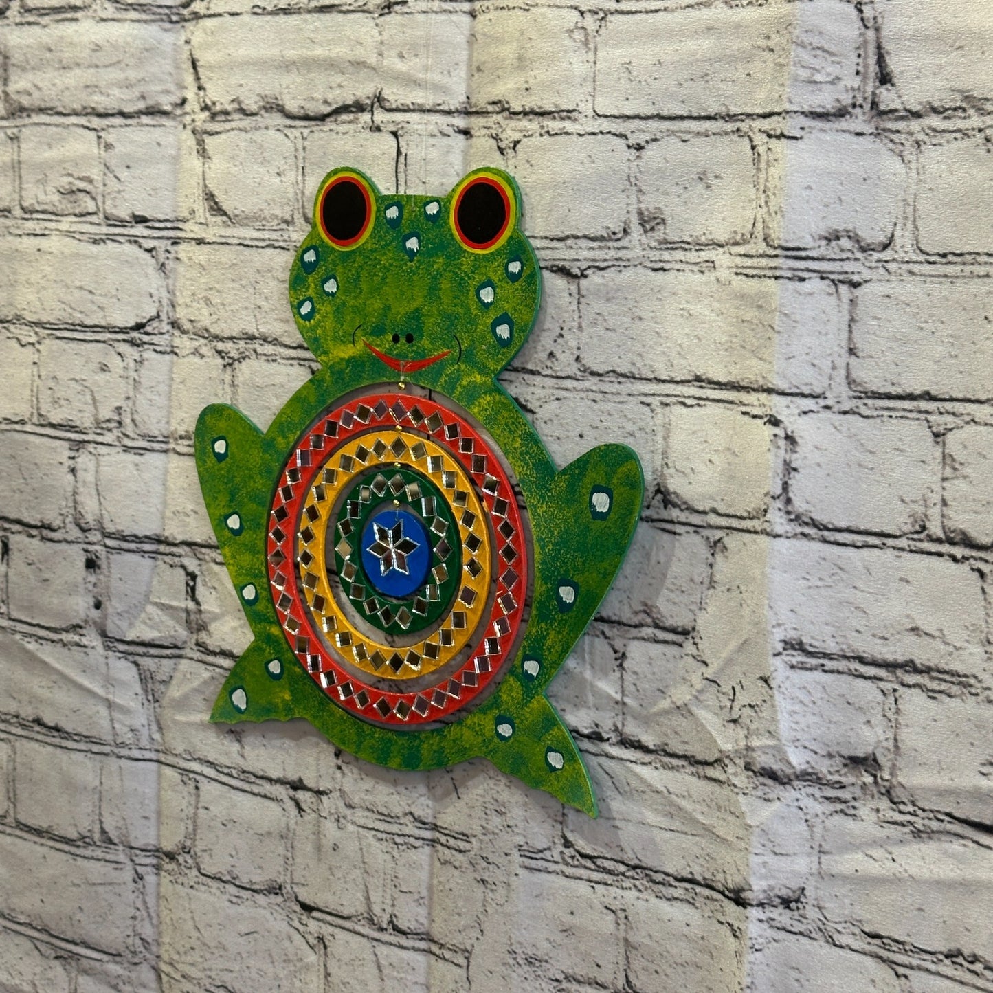 30cm Colourful Frog Hanging With Mirrors Window Suncatcher Beads Indoor Mobile