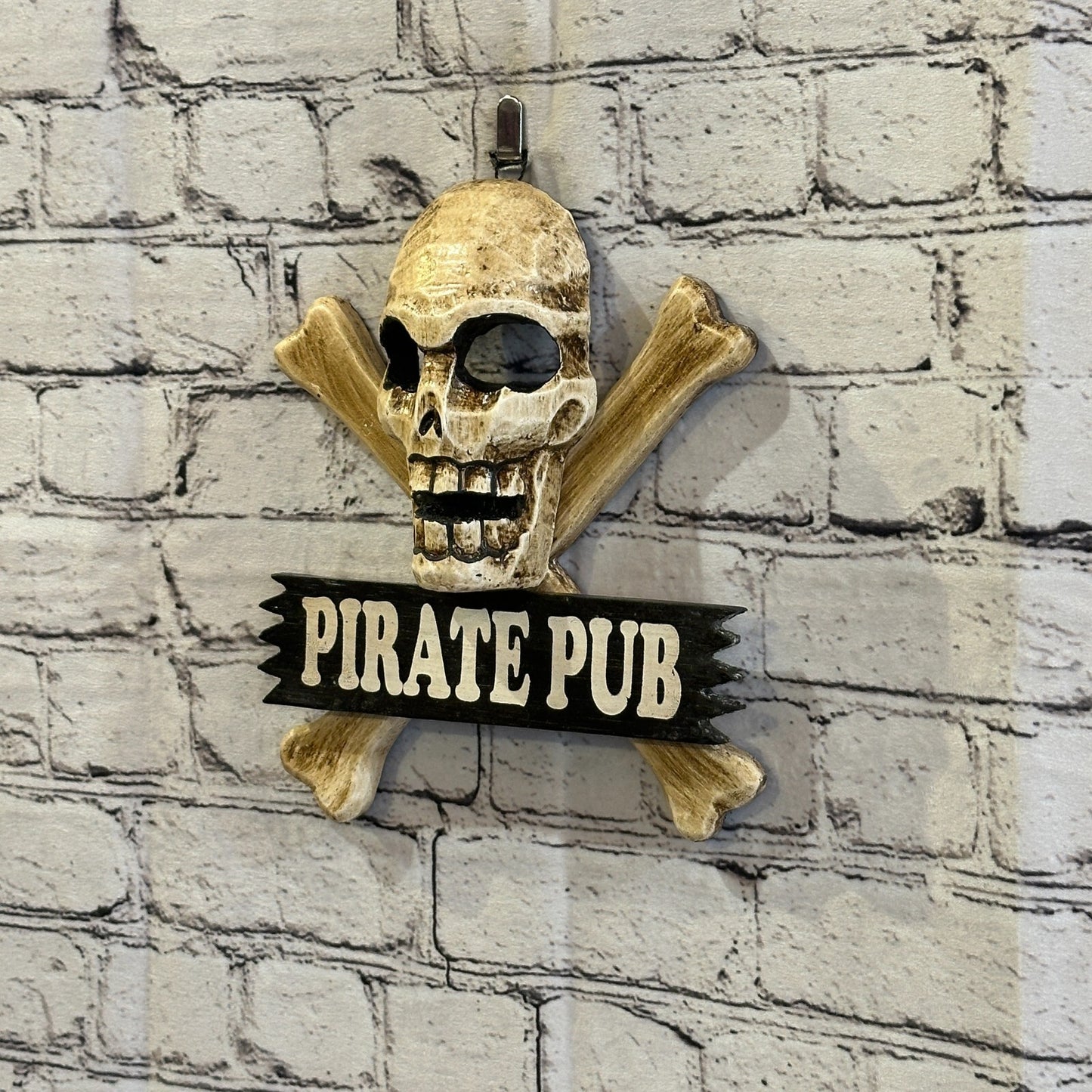 Skull & Crossbones Pirate Pub Pirate Sign Door Plaque 20cm x 20cm Handmade