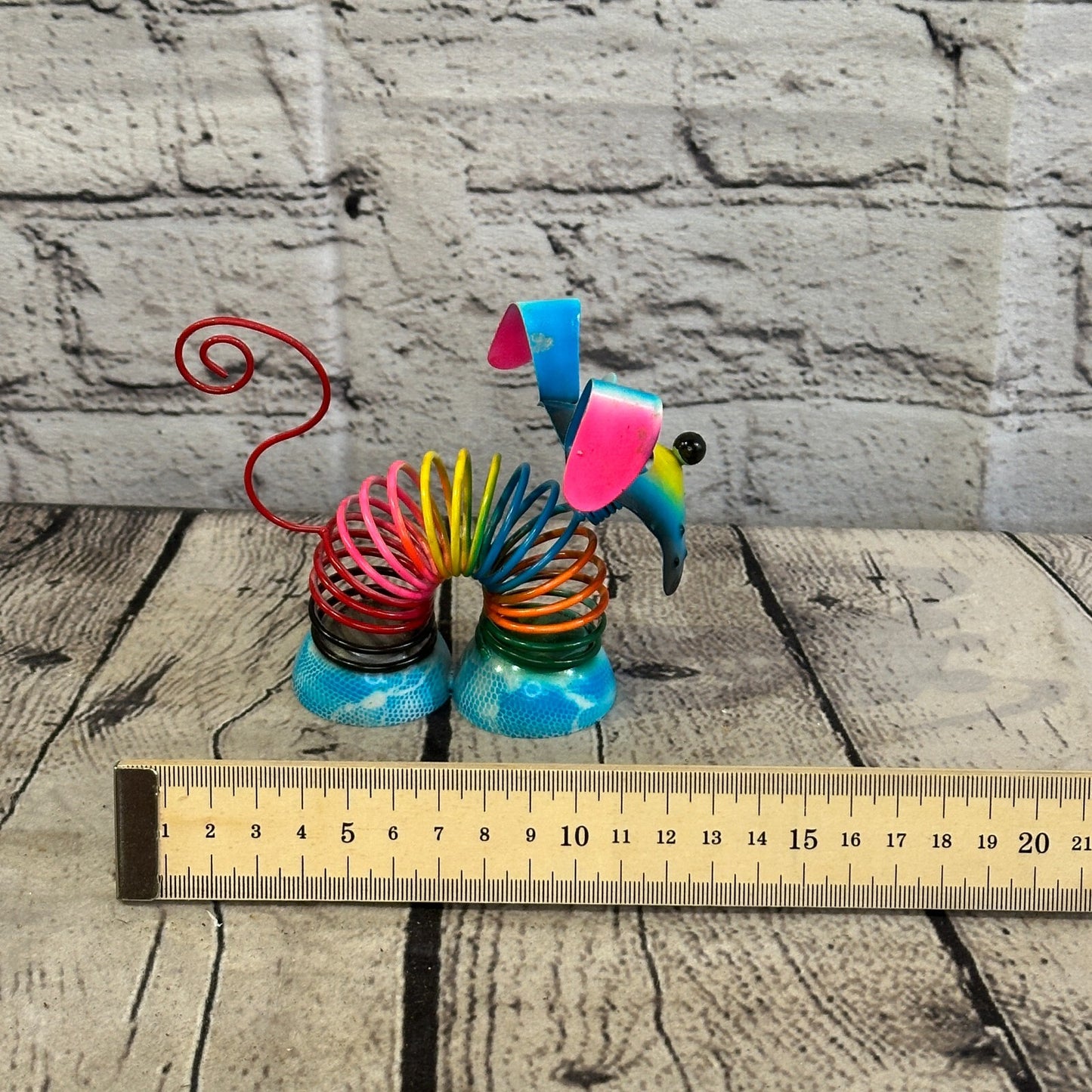 10cm x 10cm Blue Bight Colour Spring Dog Cartoon Ornament Painted Statue