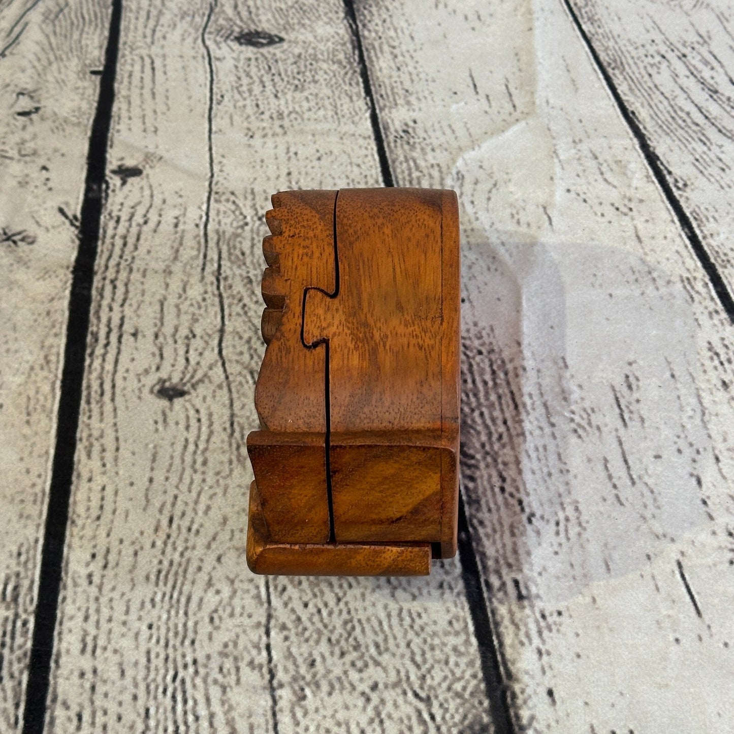 Carved Sunflower Plant 4 Bit Wooden Puzzle Box Secret Box Magic Trinket Handmade