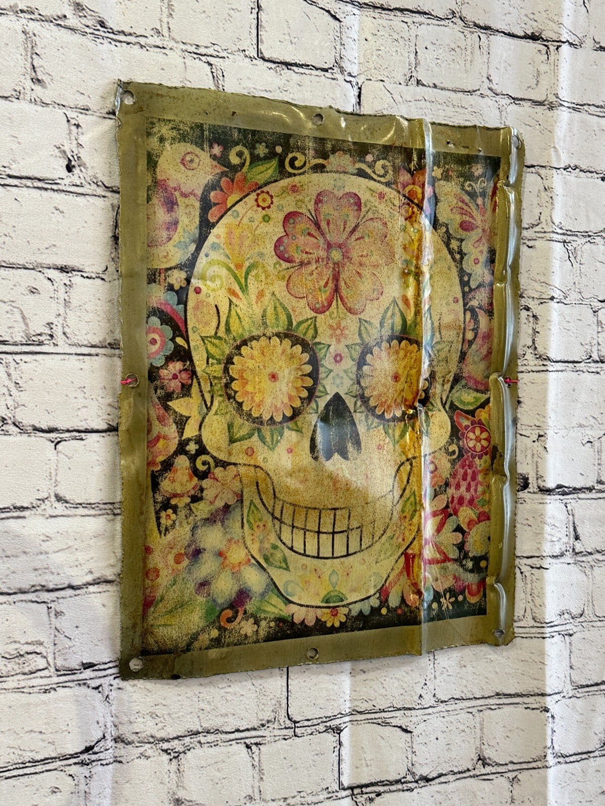 Day The Dead Sugar Skull Advert Wall Plaque 42cm x 36cm Vintage Retro Tin Sign