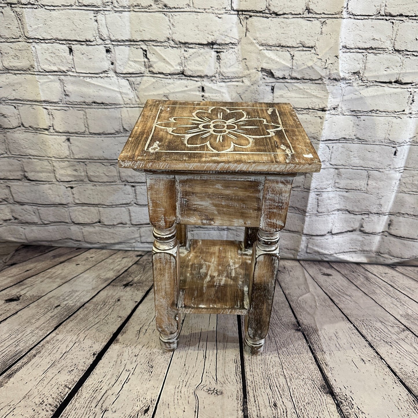 40cm x 25cm Brown 1 Draw Wooden Side Cabinet Living Hallway Storage Furniture