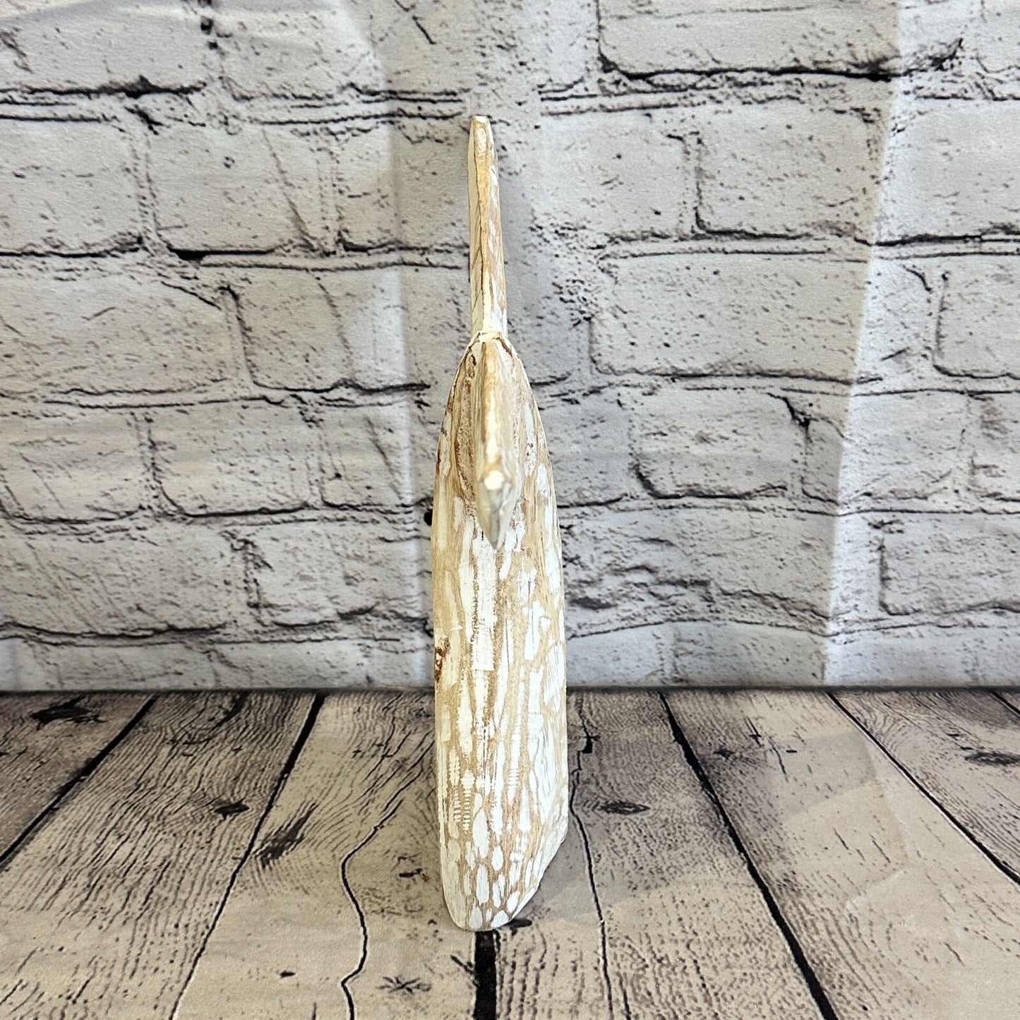 25cm x 22cm Whale Tail White Fish Wood Coastal Ocean Bathroom Decoration