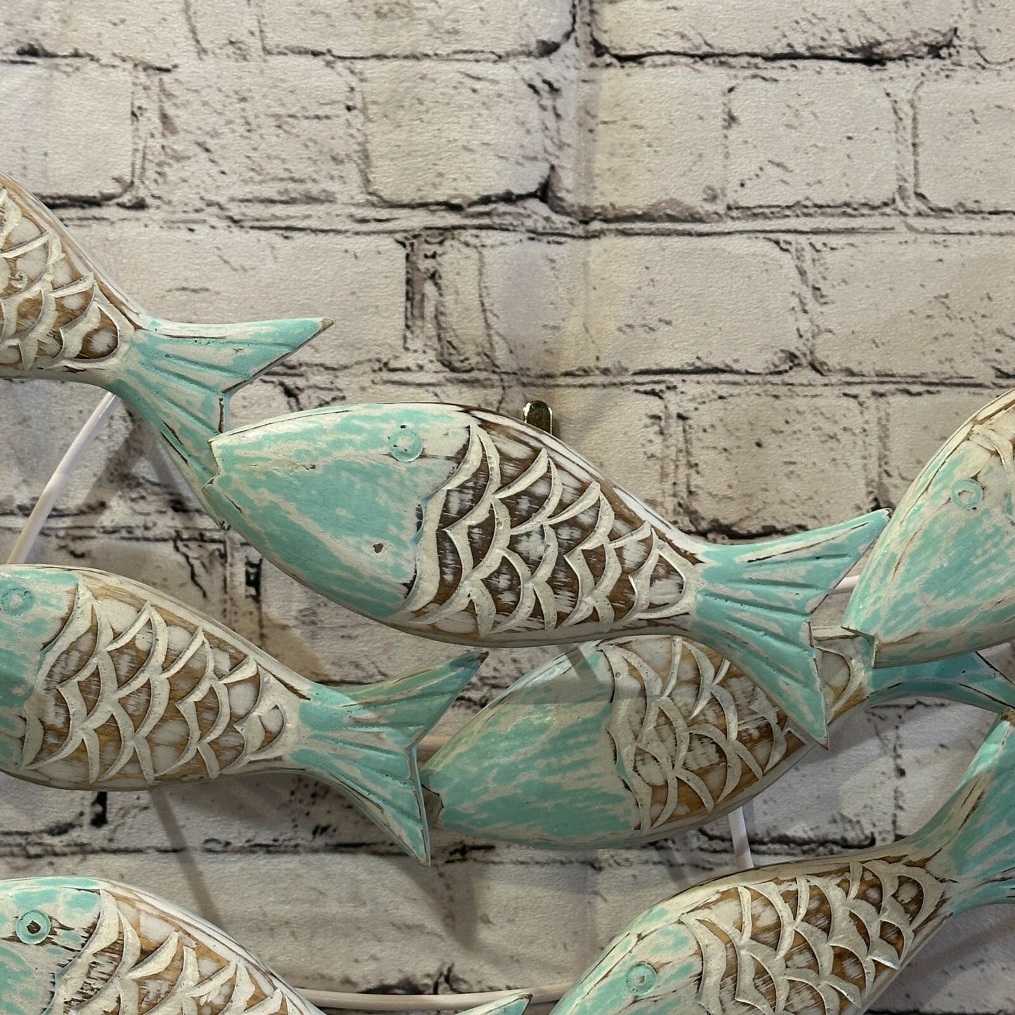 80cm Green Brown Shoal Of Fish On Wood Fish Decoration Fish Shoal Sprats Fish