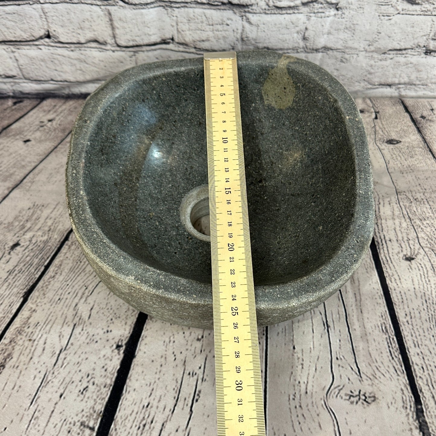 25cm x 25cm River Stone Sink Basin Bowl Natural for Bathroom Washroom Oval No 26