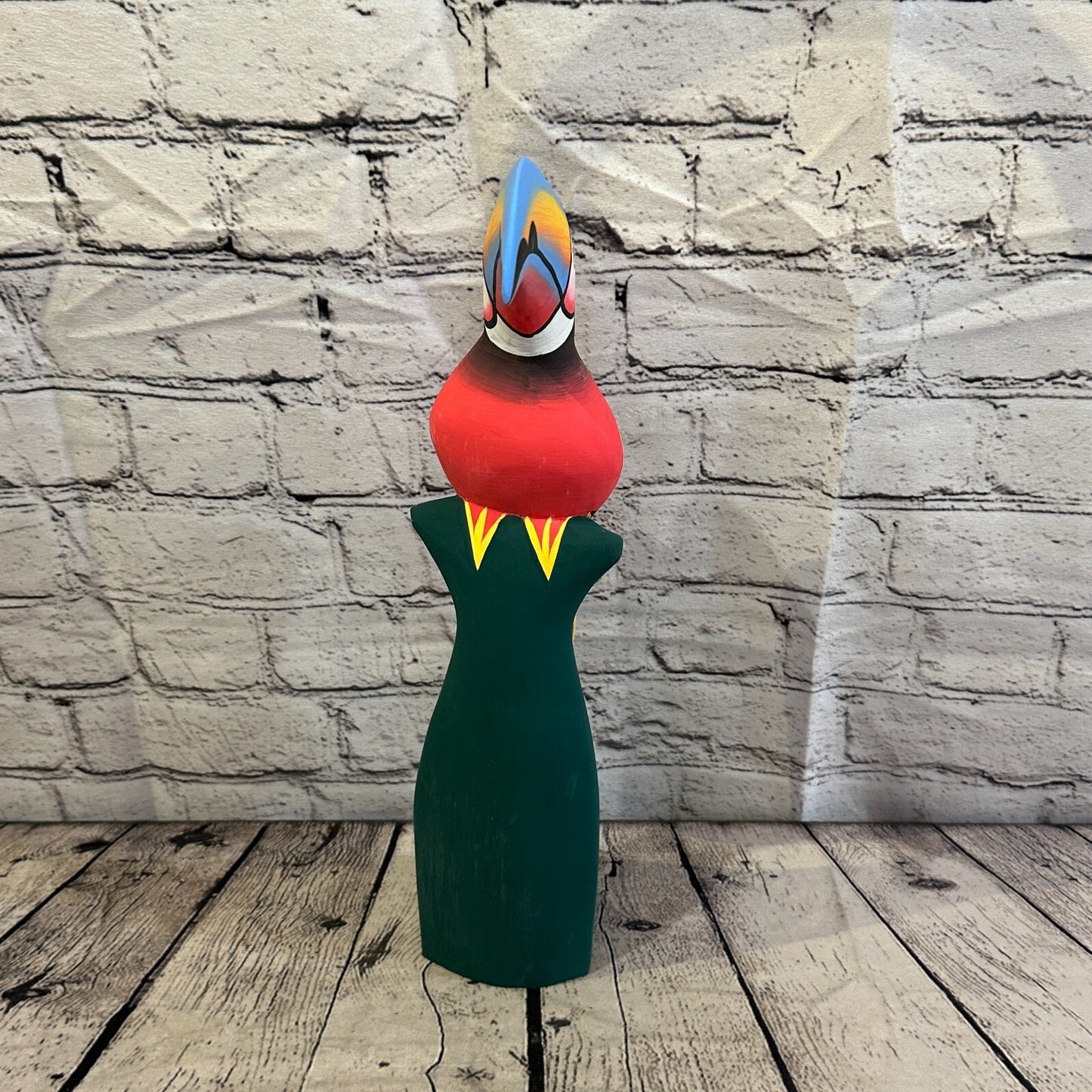 40cm Dark Red Toucan Bird Ornament Statue Fair Trade Hand Made Carved Wood