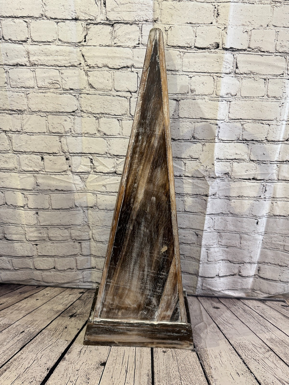 80cm x 30cm Brown 3 Draw Pyramid Wooden Side Cabinet Living Storage Furniture