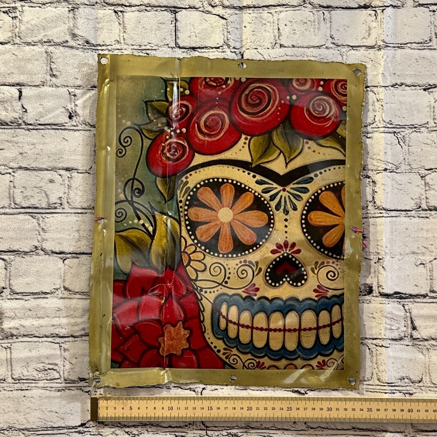 Day Of The Dead Bright Art Advert Wall Plaque 42cm x 36cm Vintage Retro Tin Sign