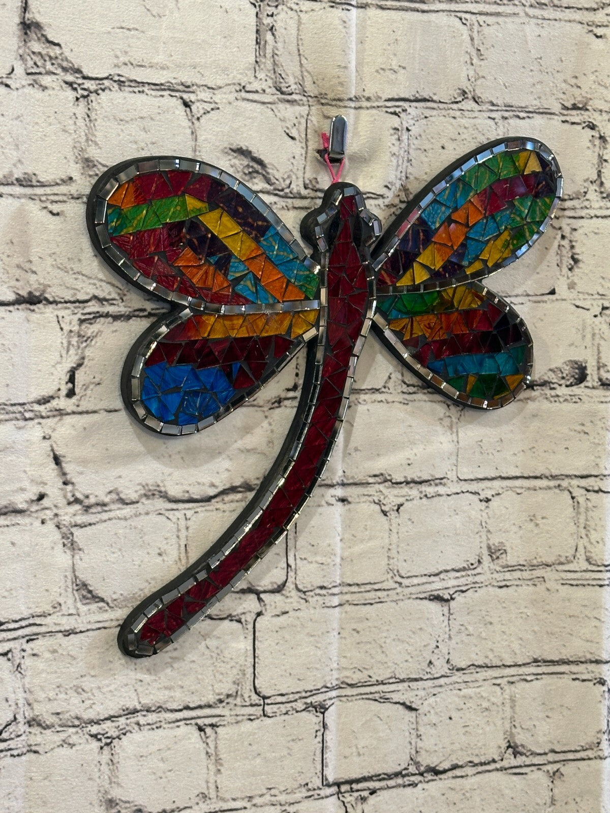 Rainbow Dragonfly Mosaic Tile Wall Mirror 30cm x 25cm 12 Inches Handmade New