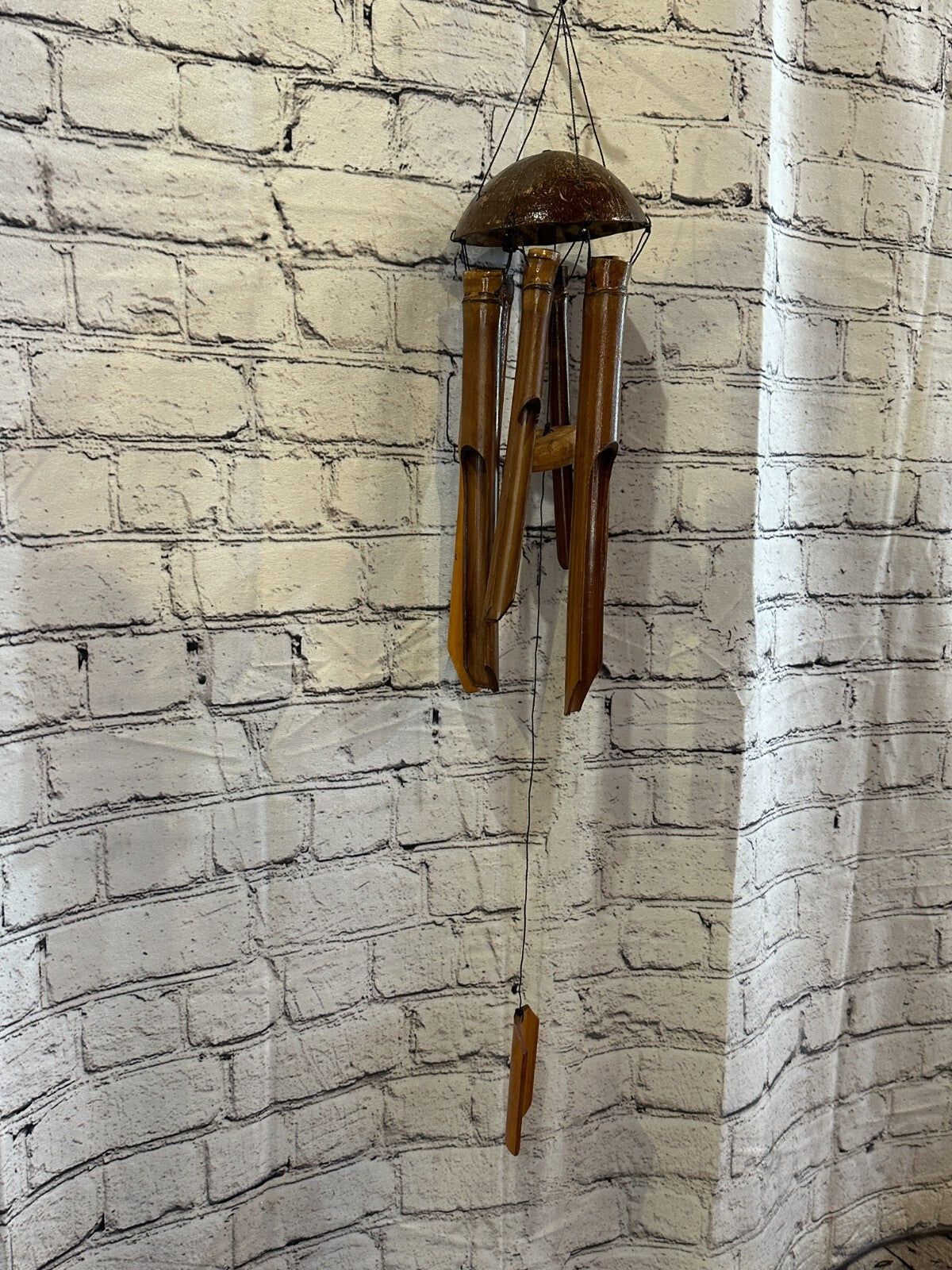 Coconut Bamboo Windchime Plain 30cm Garden Gift Summer Handmade Chimes