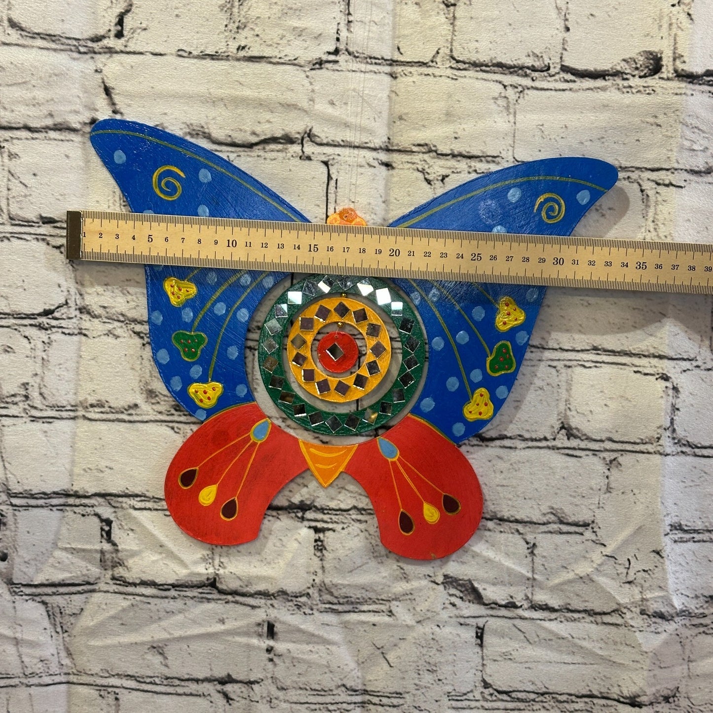30cm Colourful Butterfly Hanging With Mirrors Window Suncatcher Indoor Mobile