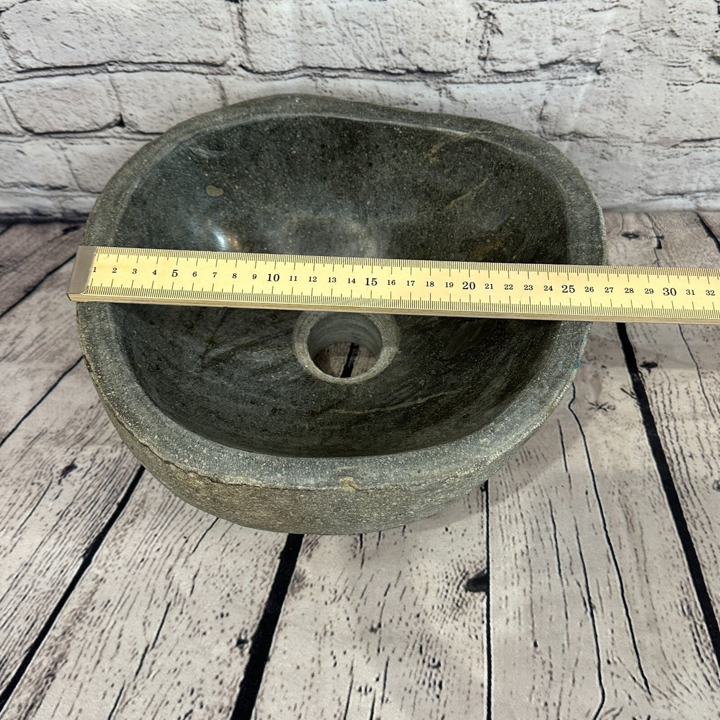 27cm x 26cm River Stone Sink Basin Bowl Natural for Bathroom Washroom Oval No 20