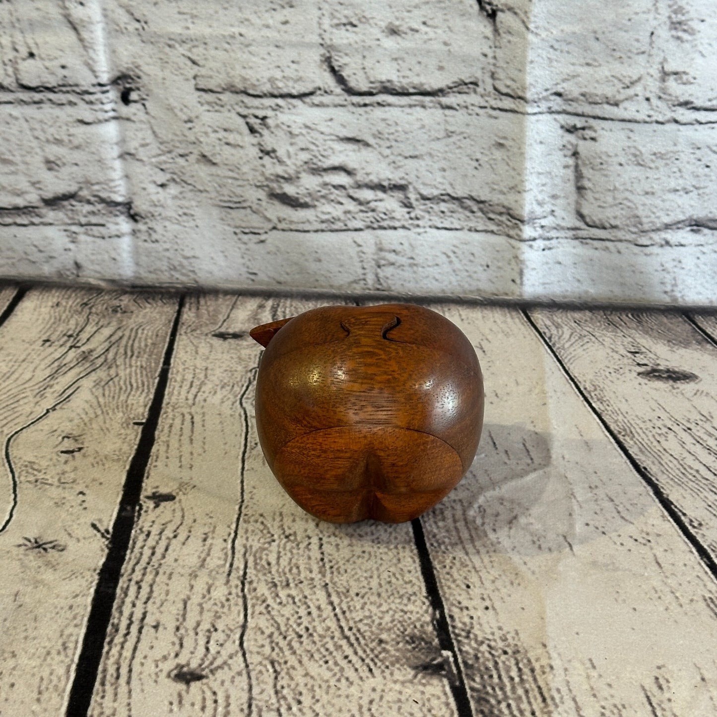 Carved Apple Stem Leaf 4 Bit Wooden Puzzle Box Secret Box Magic Trinket Handmade