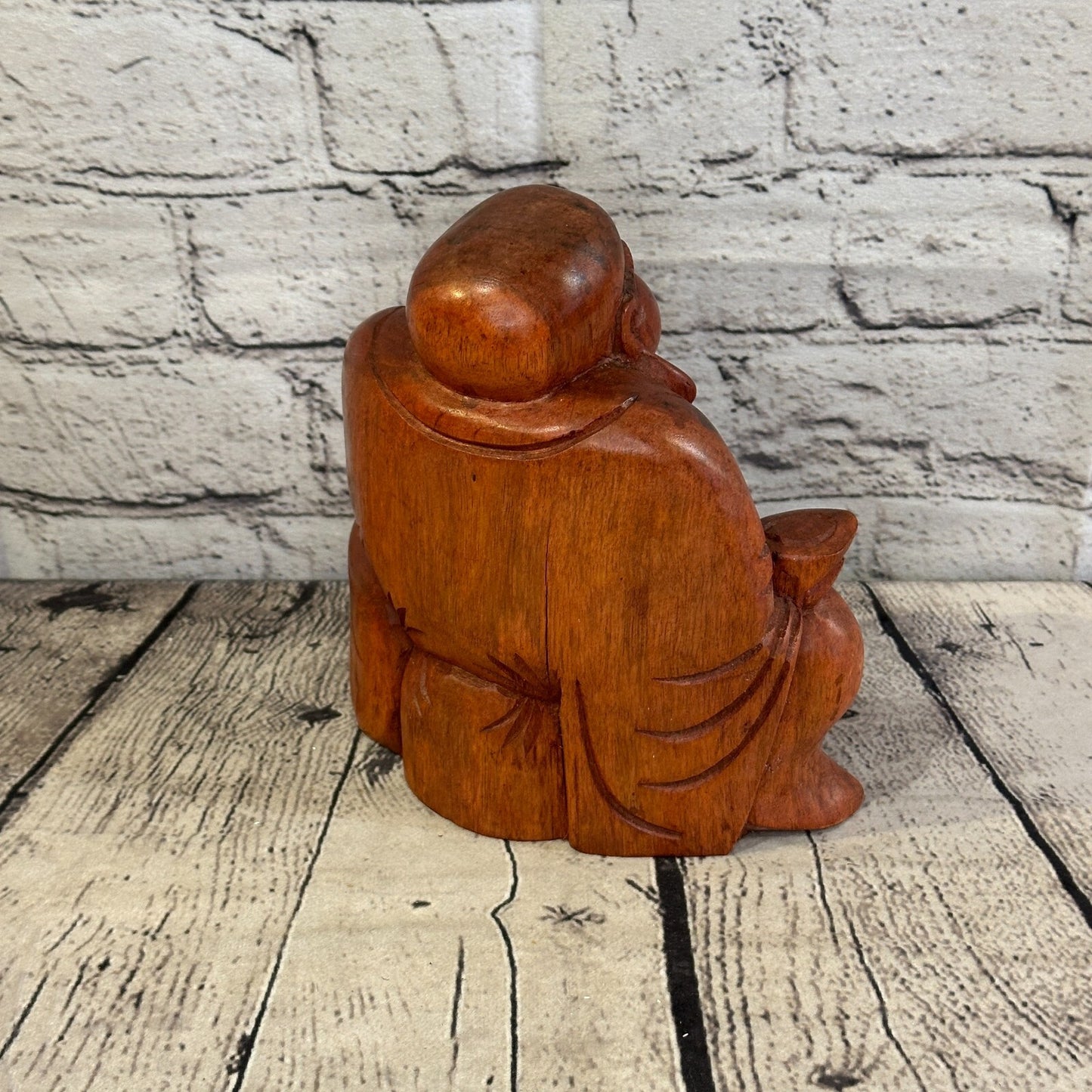 18cm Wooden Seated Buddha Meditation Meditation Serenity Hand Carved Fair Trade