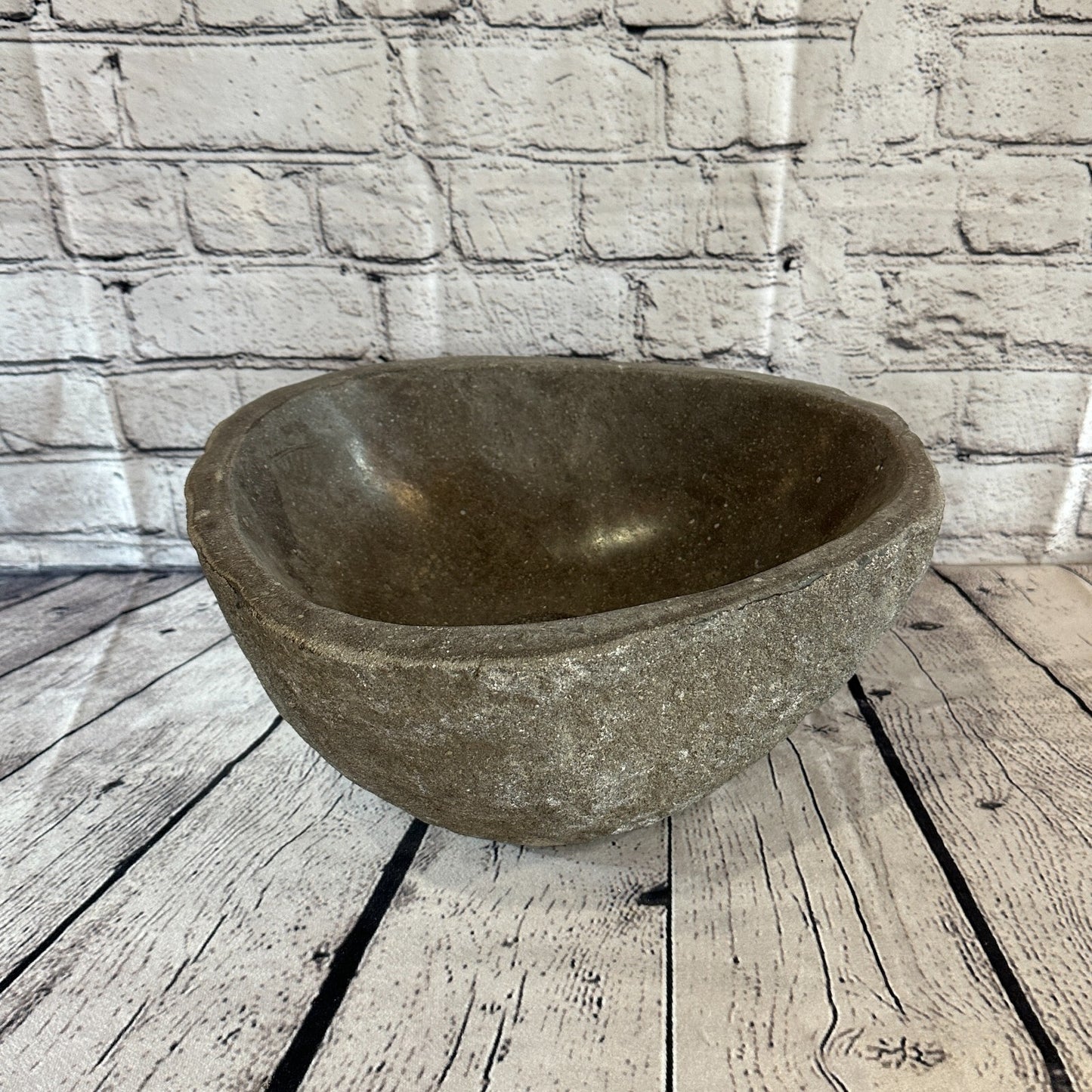 31cm x 27cm River Stone Sink Basin Bowl Natural for Bathroom Washroom Oval No 12