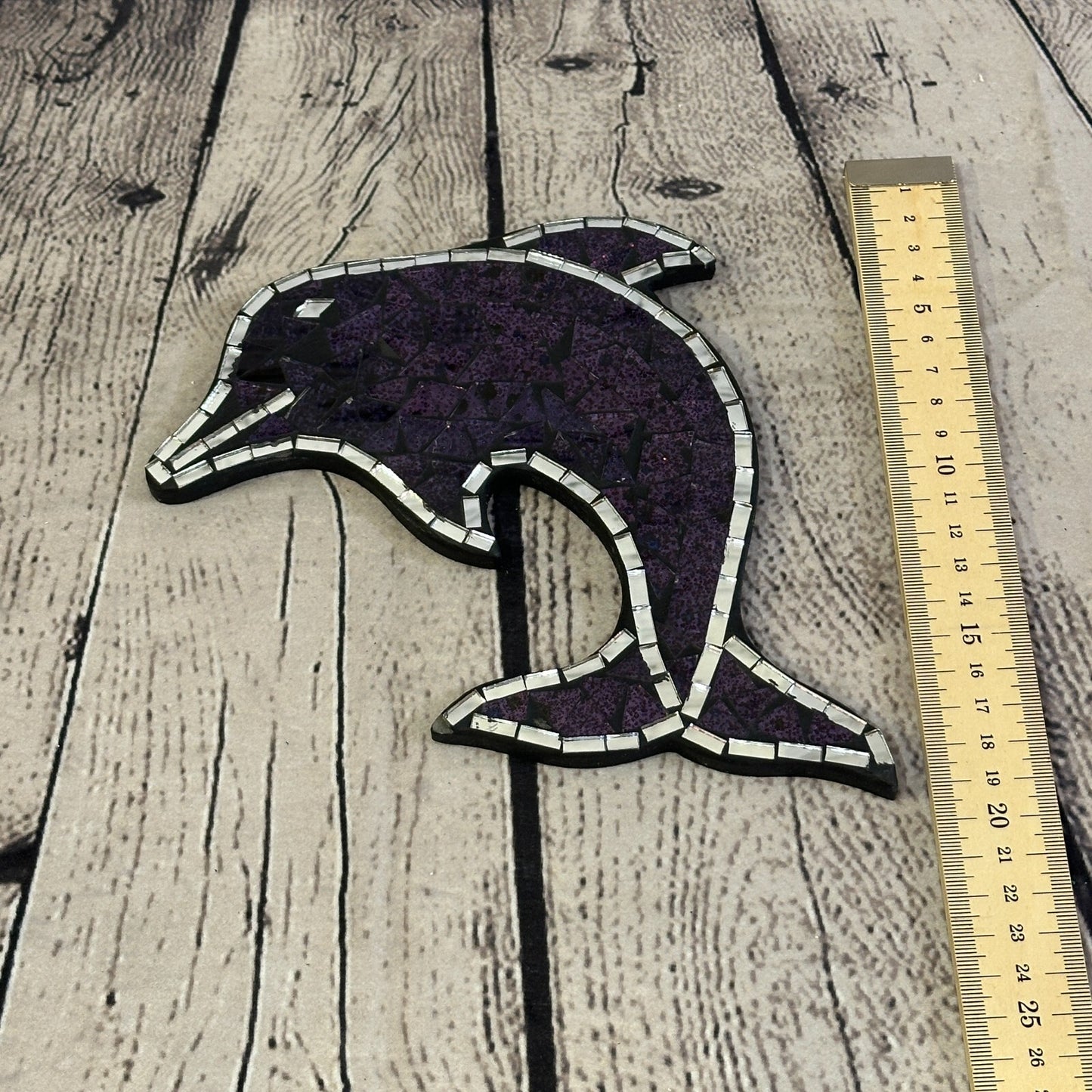 Purple Dolphin Fish Mosaic Tile Wall Mirror 20cm x 20cm Handmade New