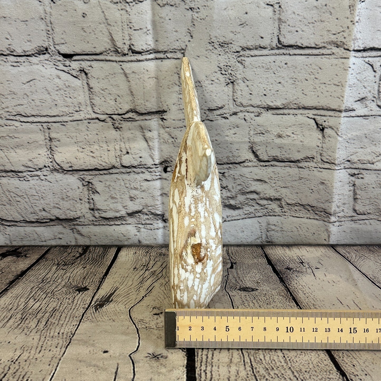 20cm x 18cm Whale Tail White Fish Wood Coastal Ocean Bathroom Decoration